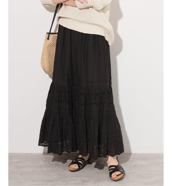 JOURNAL STANDARD relume「《WEB限定追加予約3》コットンボイルタック刺繍ロングスカート」|スカート|
