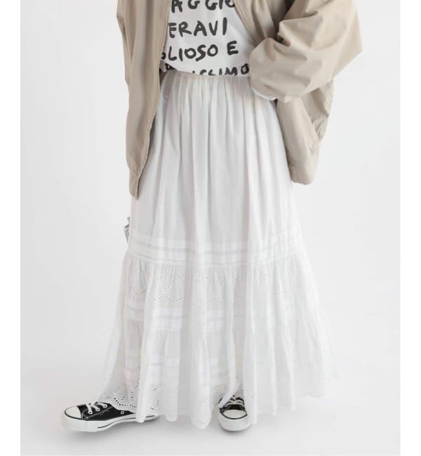 JOURNAL STANDARD relume「《WEB限定追加予約3》コットンボイルタック刺繍ロングスカート」|スカート|