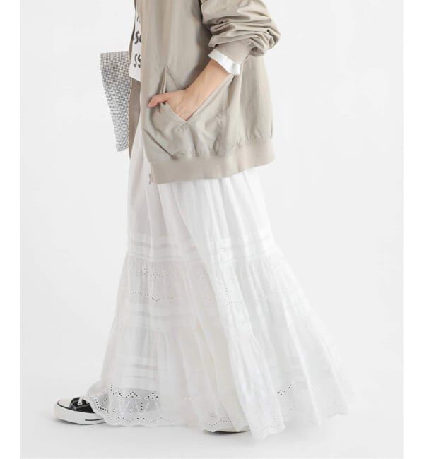 JOURNAL STANDARD relume「《WEB限定追加予約3》コットンボイルタック刺繍ロングスカート」|スカート|
