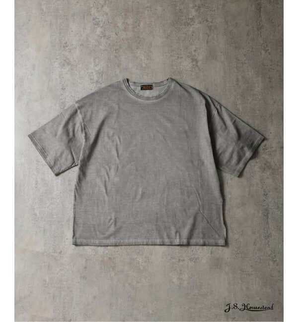 J.S.Homestead「J.S.Homestead / コールド ダイ ダメージ ネック Tシャツ」|Tシャツ・カットソー|ブラック A