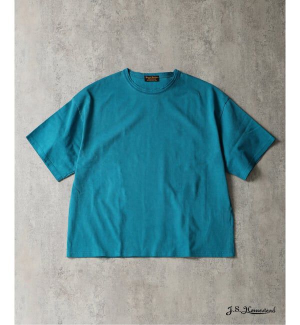 J.S.Homestead「J.S.Homestead / コールド ダイ ダメージ ネック Tシャツ」|Tシャツ・カットソー|ブルー