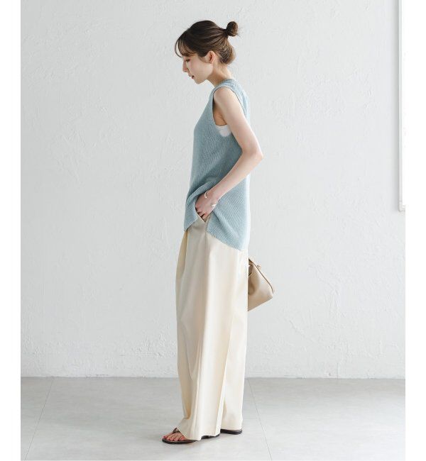NOBLE「《追加》【洗える】エステルツイルストレッチスラックスパンツ7」|スラックス|
