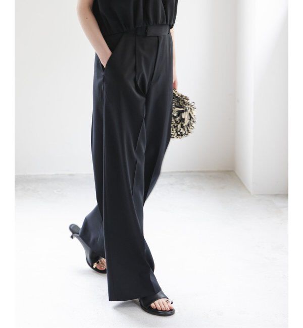 NOBLE「《追加》【洗える】エステルツイルストレッチスラックスパンツ7」|スラックス|