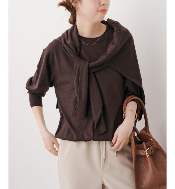 Spick and Span「《手洗い可 / 追加》18G クルーネックプルオーバー」|ニット・セーター|