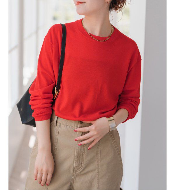 Spick and Span「《手洗い可 / 追加》18G クルーネックプルオーバー」|ニット・セーター|