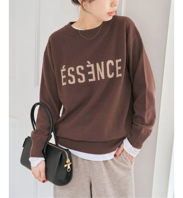 Spick and Span「《WEB限定 / 追加》ESSENCEロゴニット」|ニット・セーター|ブラウン