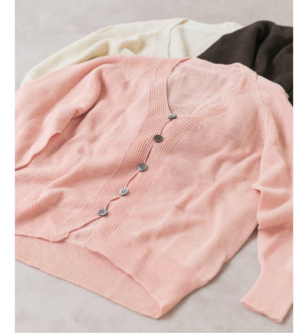 Spick and Span「コットンリネンギマ天竺カーディガン」|カーディガン|