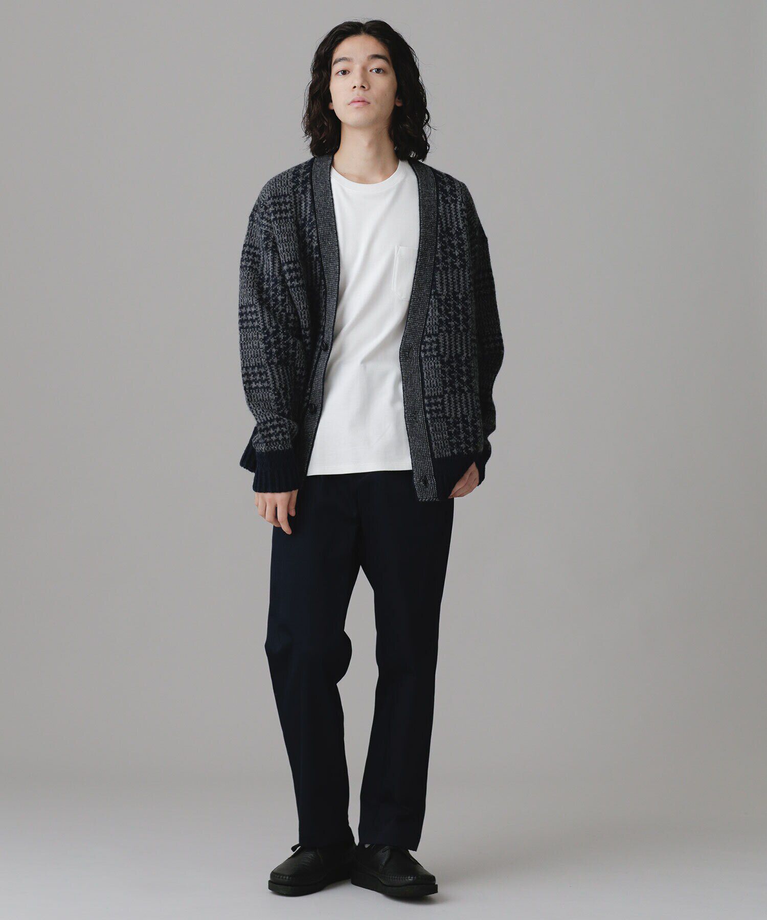 nano･universe「LB.03/ウールチェックカーディガン」|ニット・セーター|