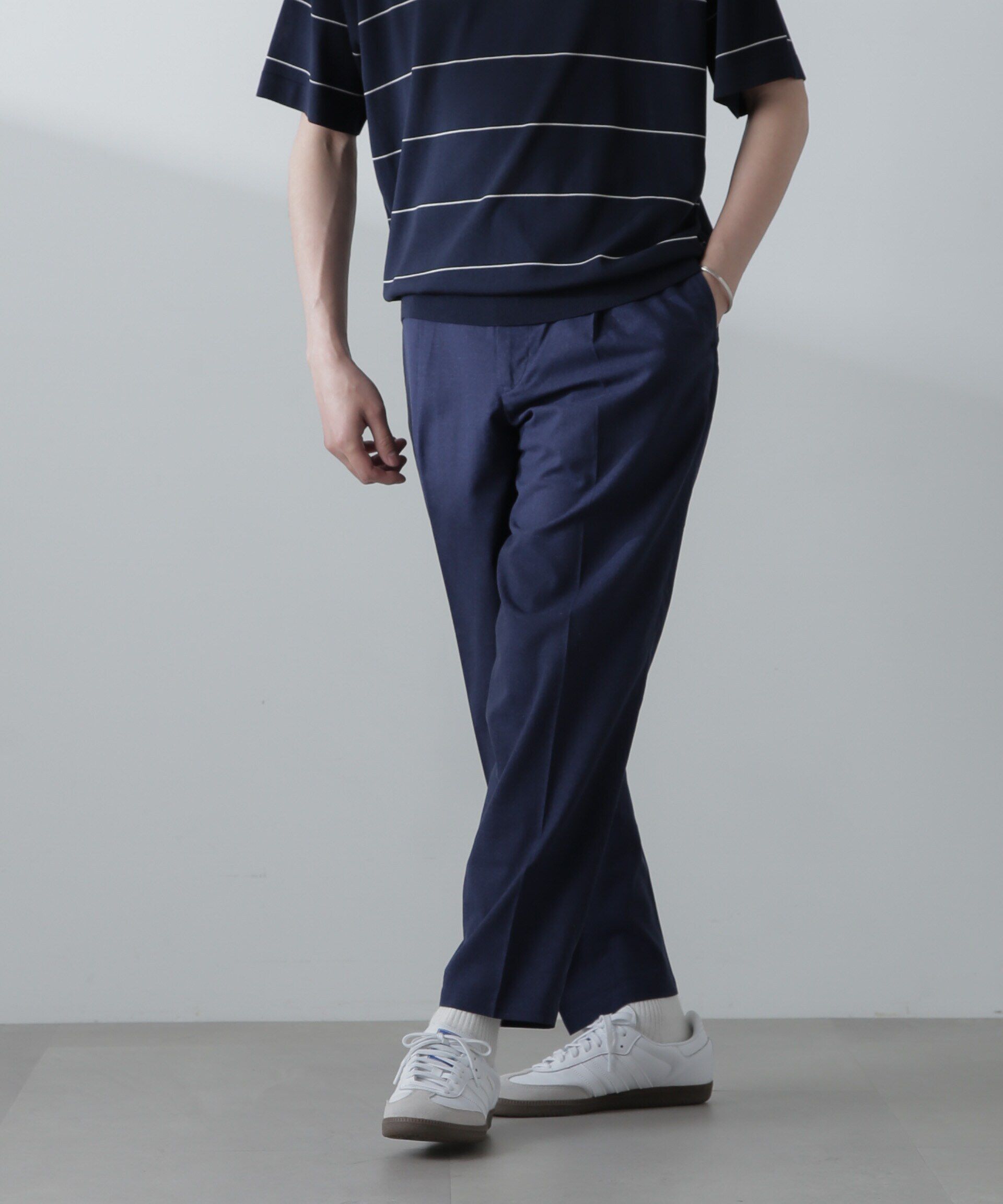 nano･universe「サイドシャーリング リネンパンツ」|チノ|