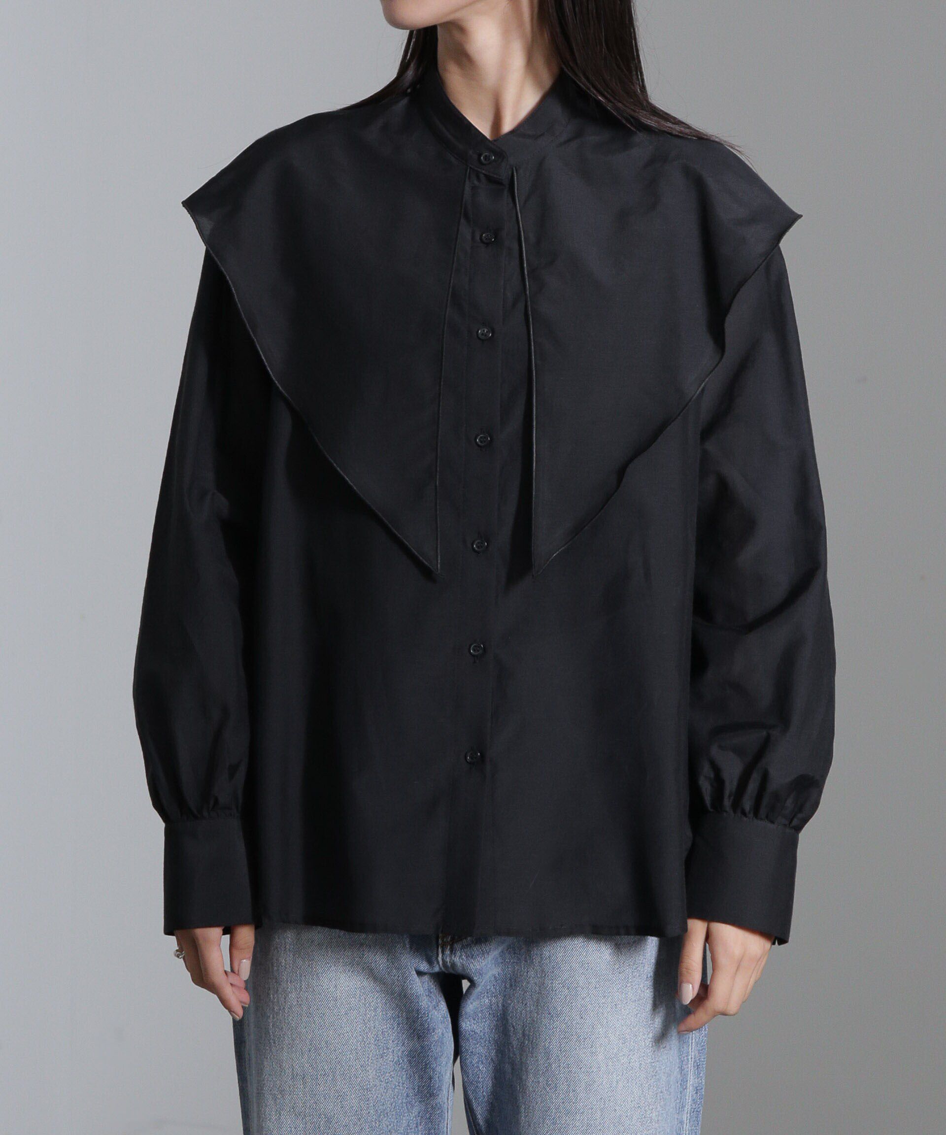 nano･universe「シルク混ビックカラーシャツ」|シャツ・ブラウス|