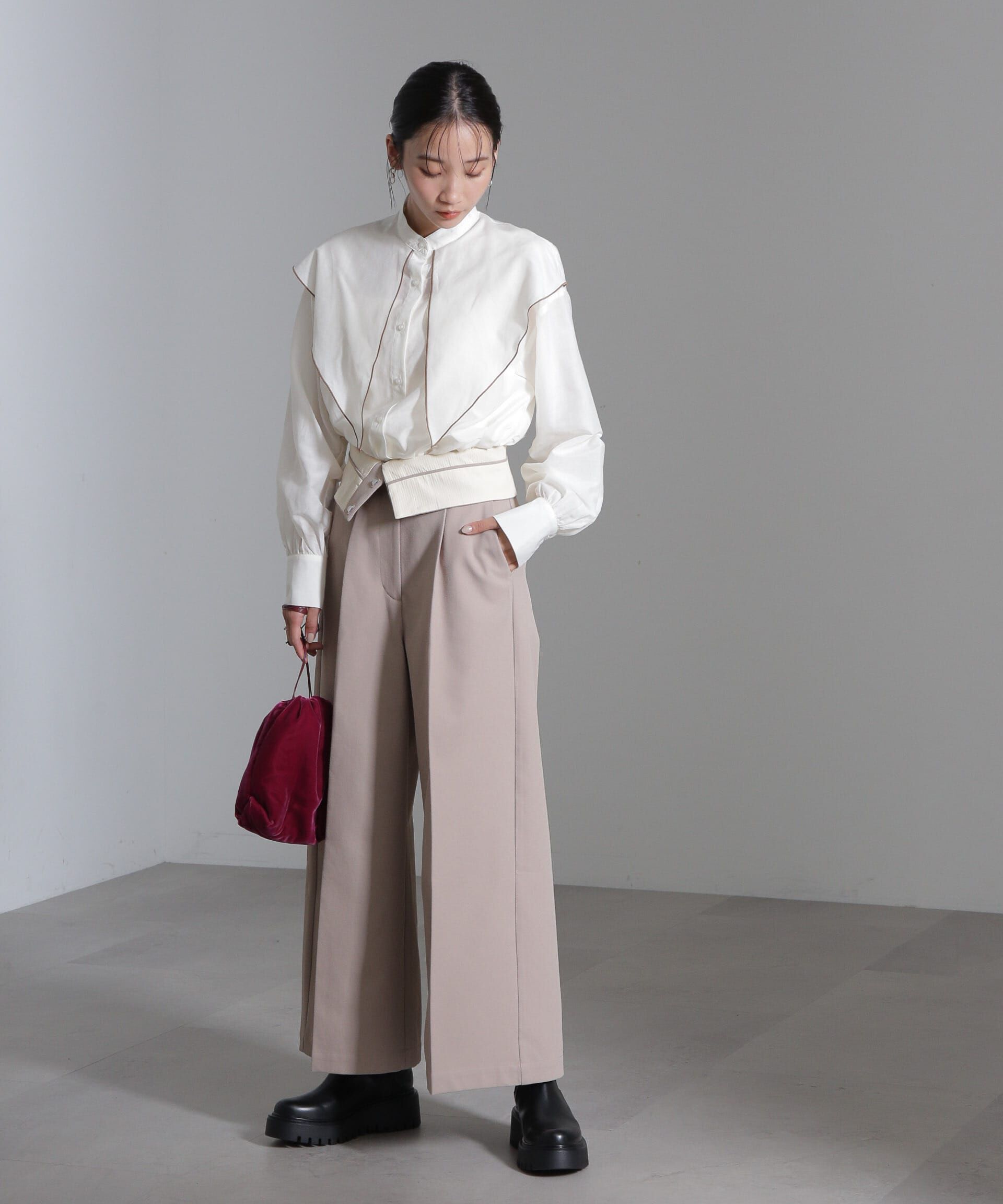 nano･universe「シルク混ビックカラーシャツ」|シャツ・ブラウス|