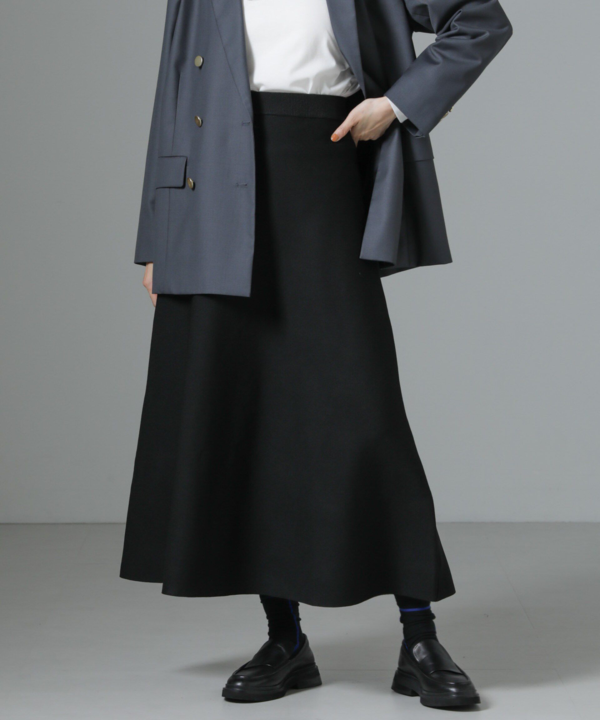 nano･universe「総針ニットフレアスカート(セットアップ可)」|スカート|