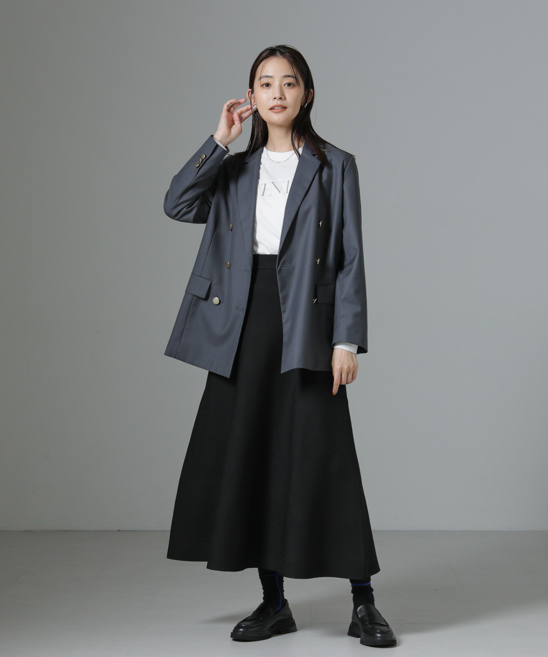 nano･universe「総針ニットフレアスカート(セットアップ可)」|スカート|