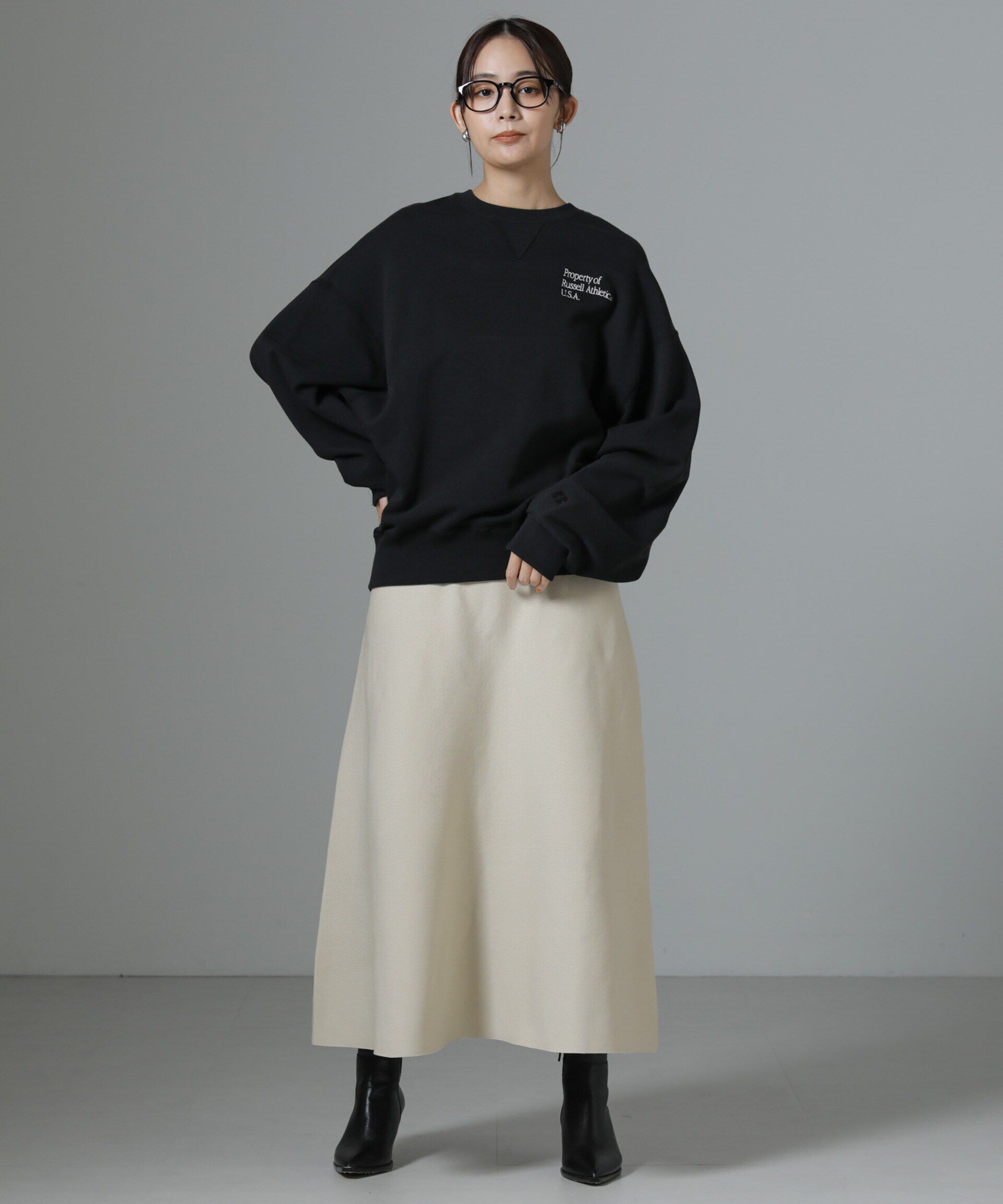 nano･universe「総針ニットフレアスカート(セットアップ可)」|スカート|