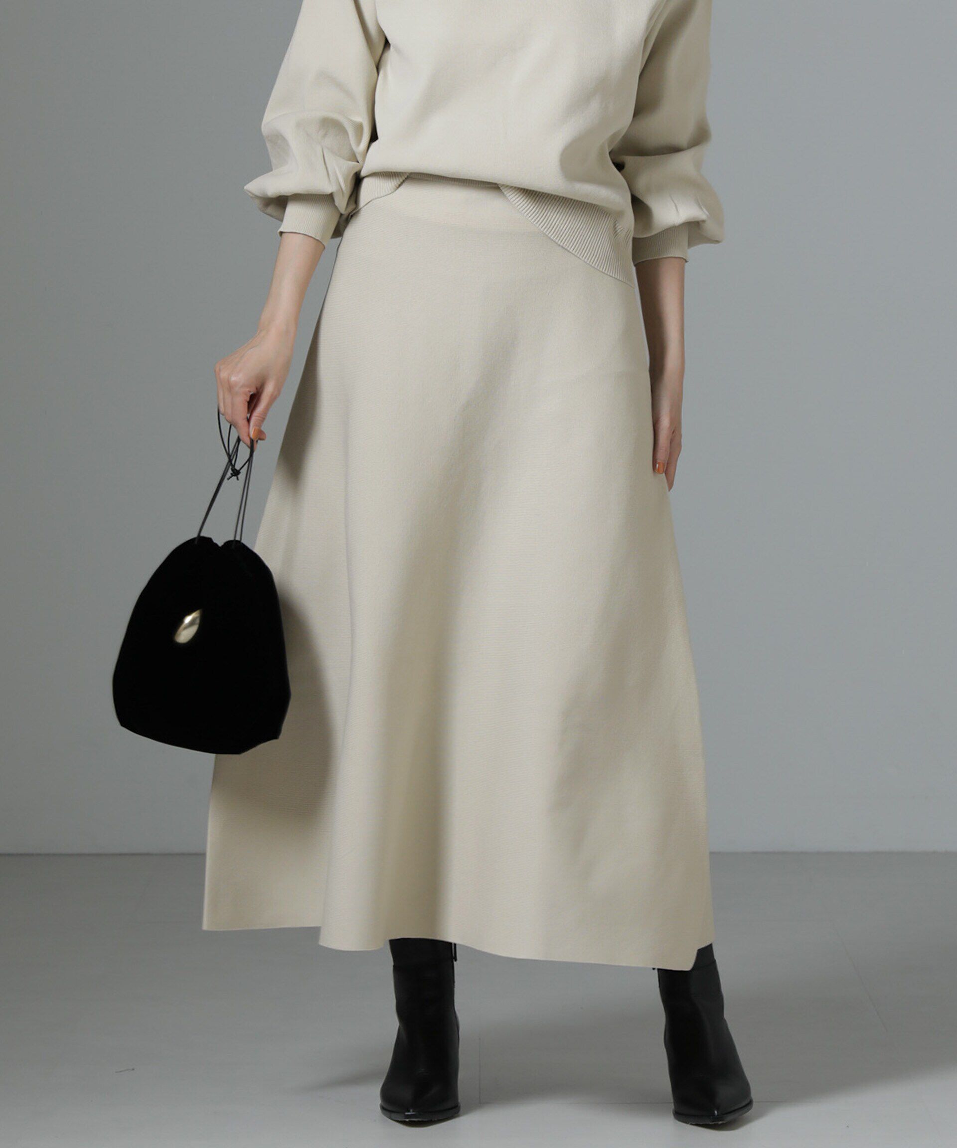 nano･universe「総針ニットフレアスカート(セットアップ可)」|スカート|