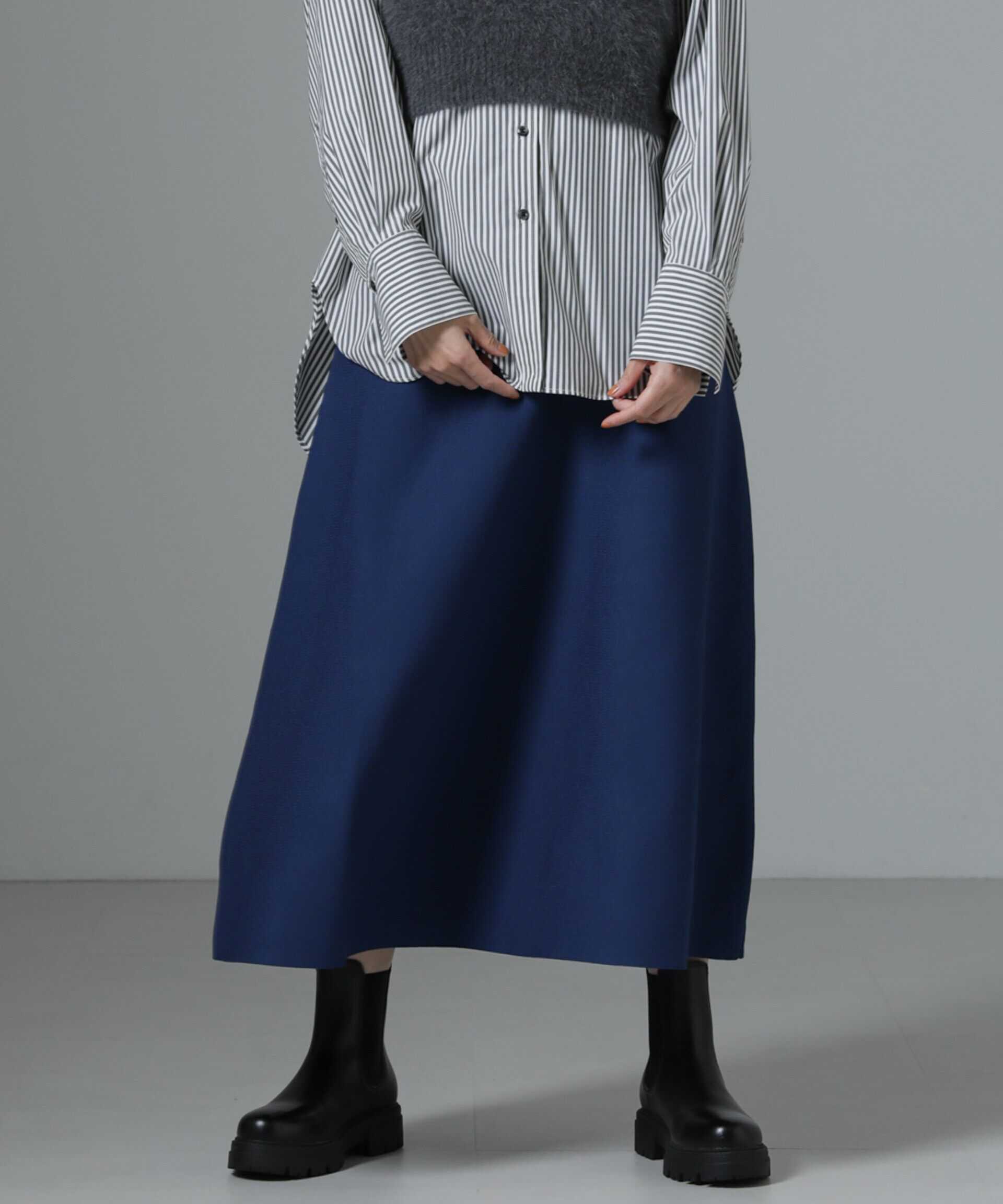 nano･universe「総針ニットフレアスカート(セットアップ可)」|スカート|