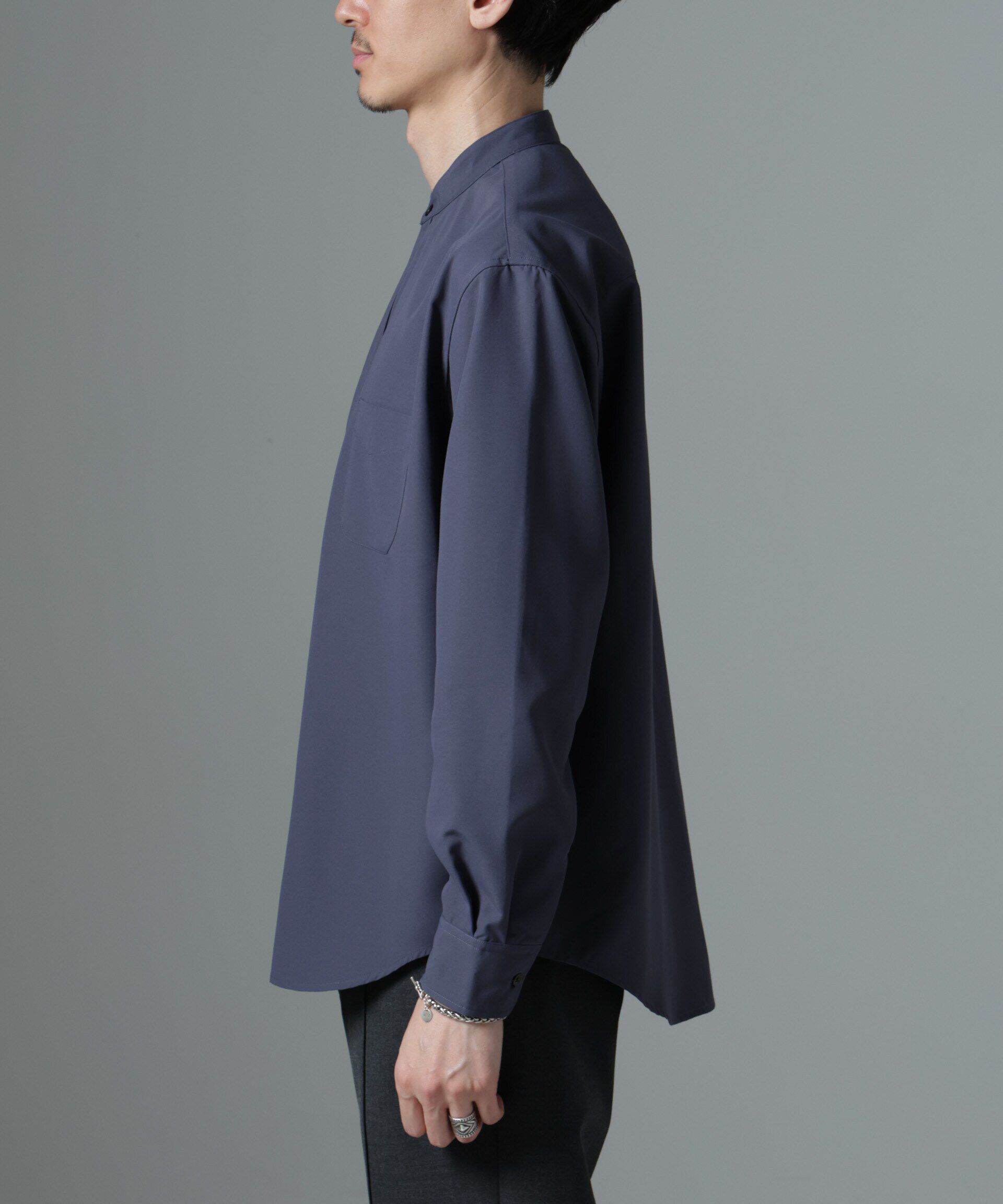 nano･universe「AMATA コットンタッチバンドカラーシャツ」|シャツ・ブラウス|