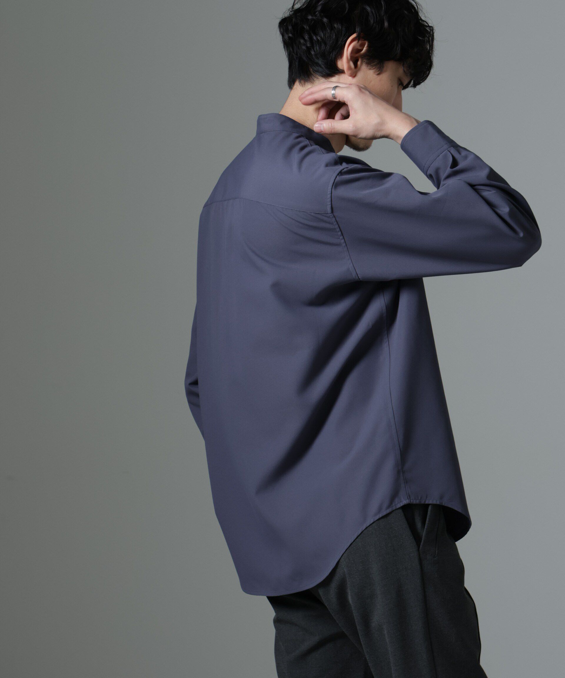 nano･universe「AMATA コットンタッチバンドカラーシャツ」|シャツ・ブラウス|