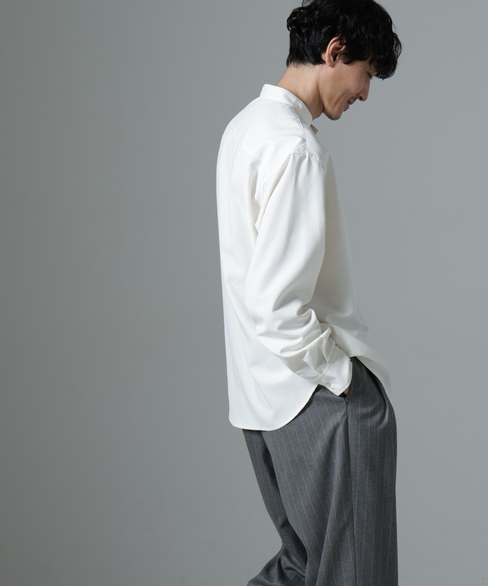 nano･universe「AMATA コットンタッチバンドカラーシャツ」|シャツ・ブラウス|