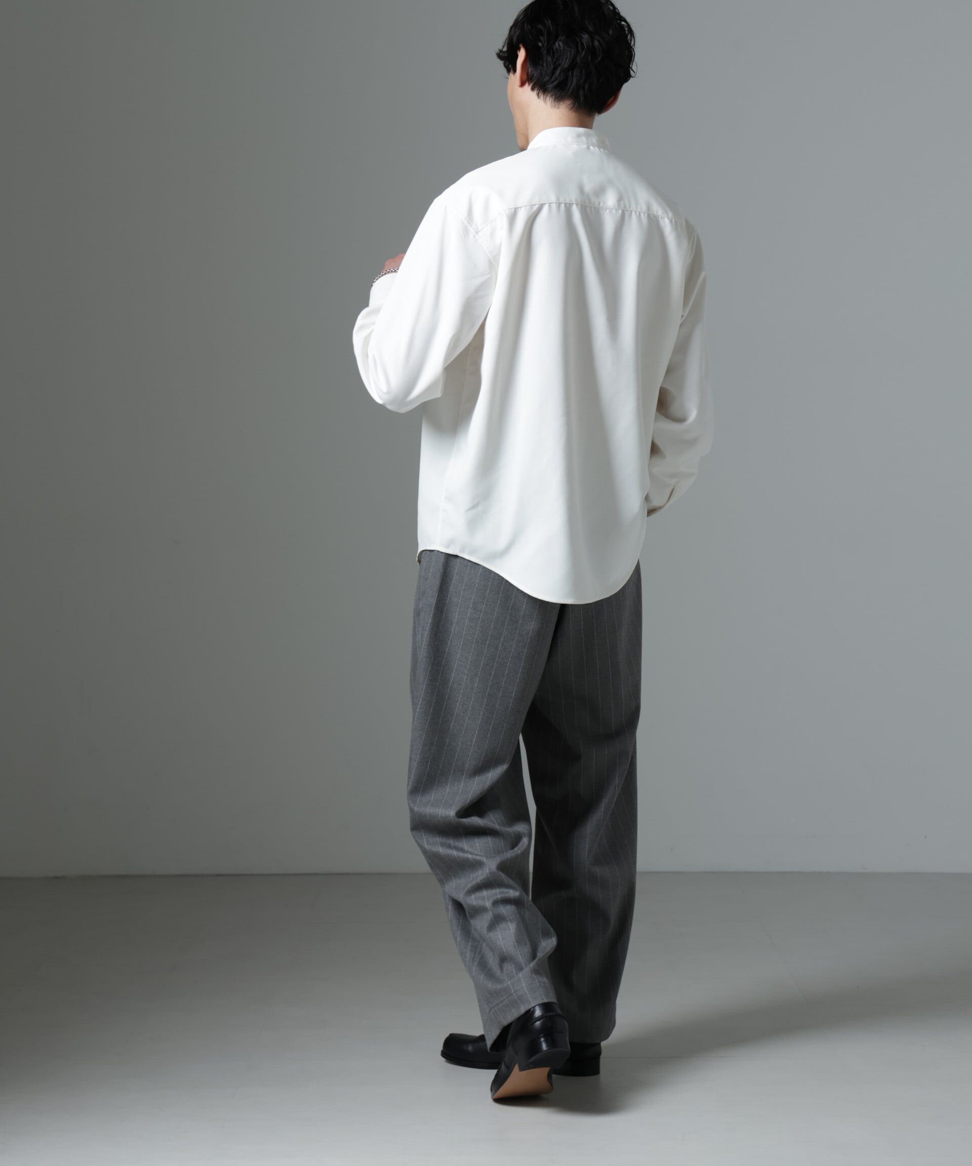 nano･universe「AMATA コットンタッチバンドカラーシャツ」|シャツ・ブラウス|