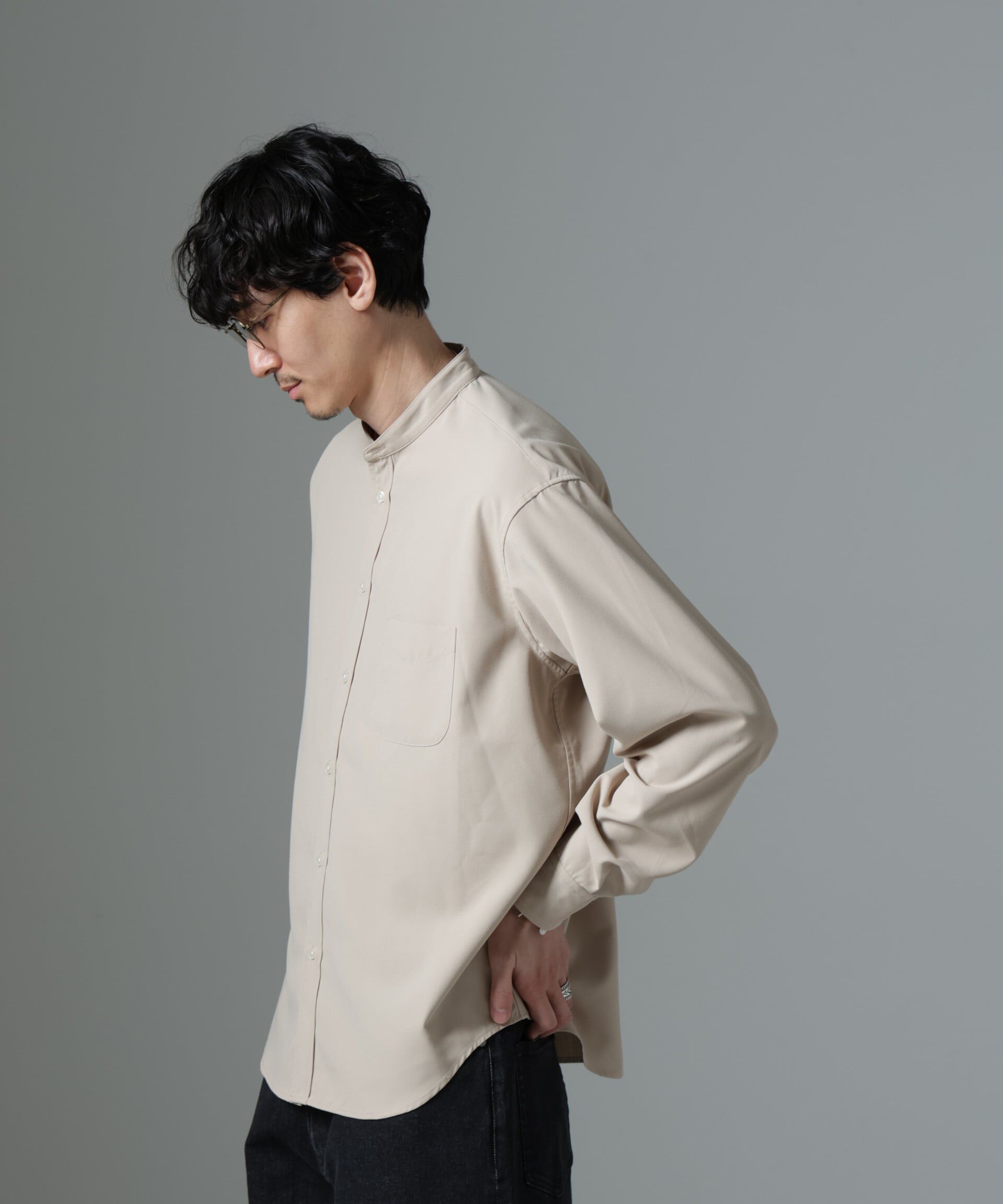 nano･universe「AMATA コットンタッチバンドカラーシャツ」|シャツ・ブラウス|