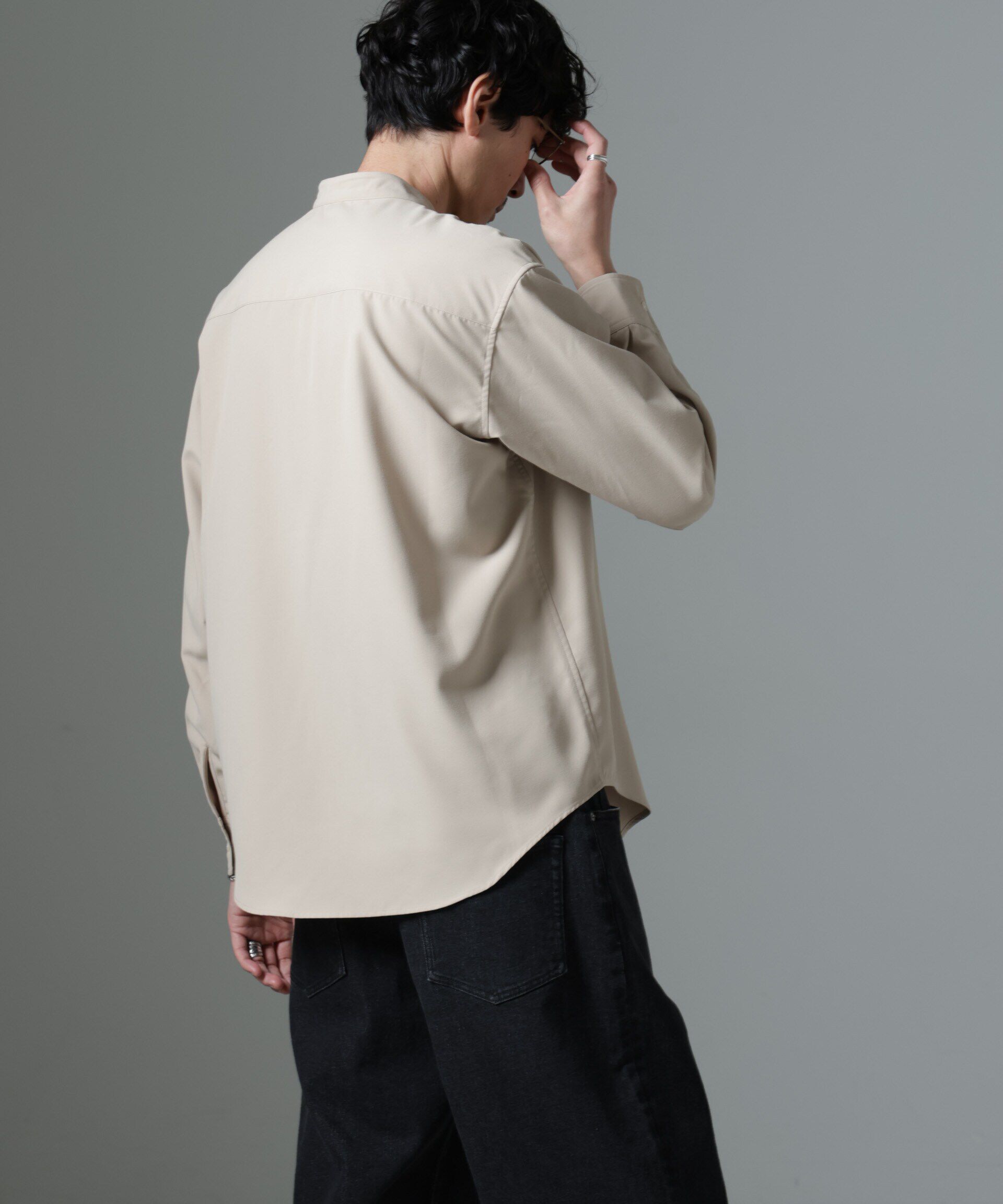 nano･universe「AMATA コットンタッチバンドカラーシャツ」|シャツ・ブラウス|