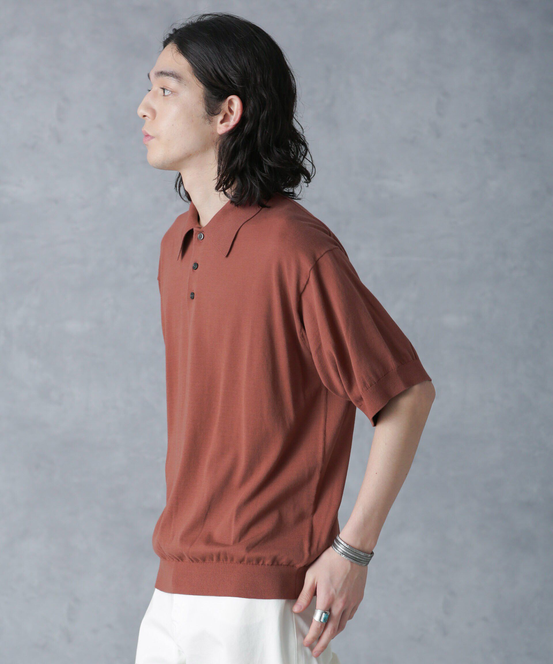 nano･universe「crepuscule/別注 S/S KNIT POLO」|Tシャツ・カットソー|