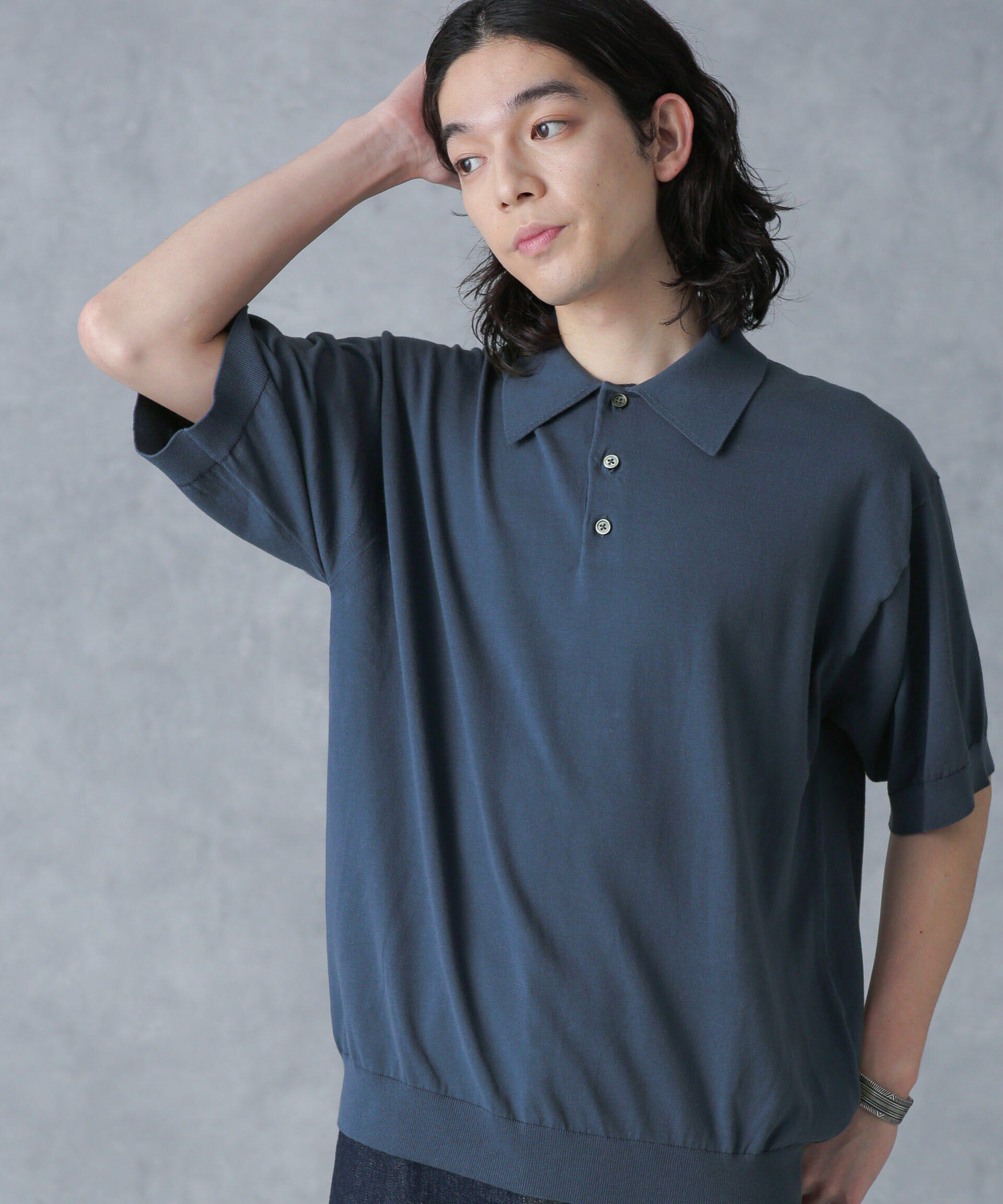 nano･universe「crepuscule/別注 S/S KNIT POLO」|Tシャツ・カットソー|
