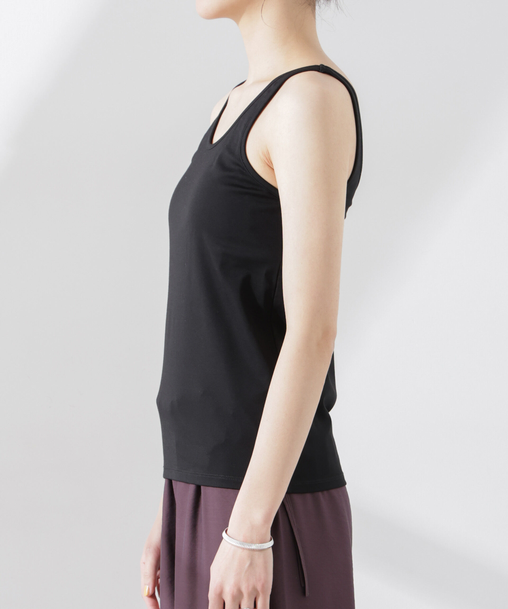 nano･universe「ストレッチポンチカップ付きバックオープンタンクトップ」|Tシャツ・カットソー|