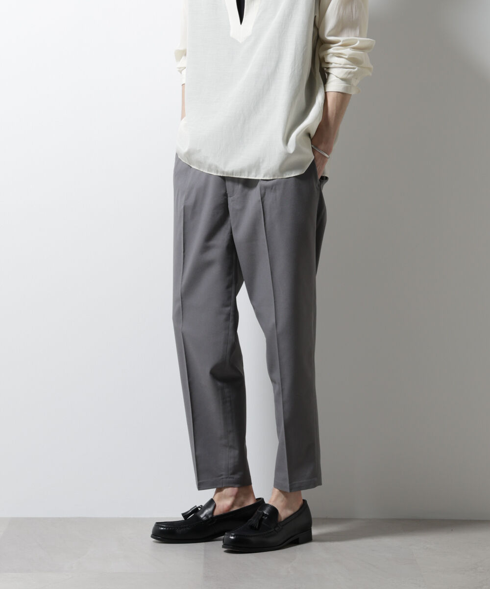 nano･universe「サイドシャーリング リネンパンツ」|チノ|グレー