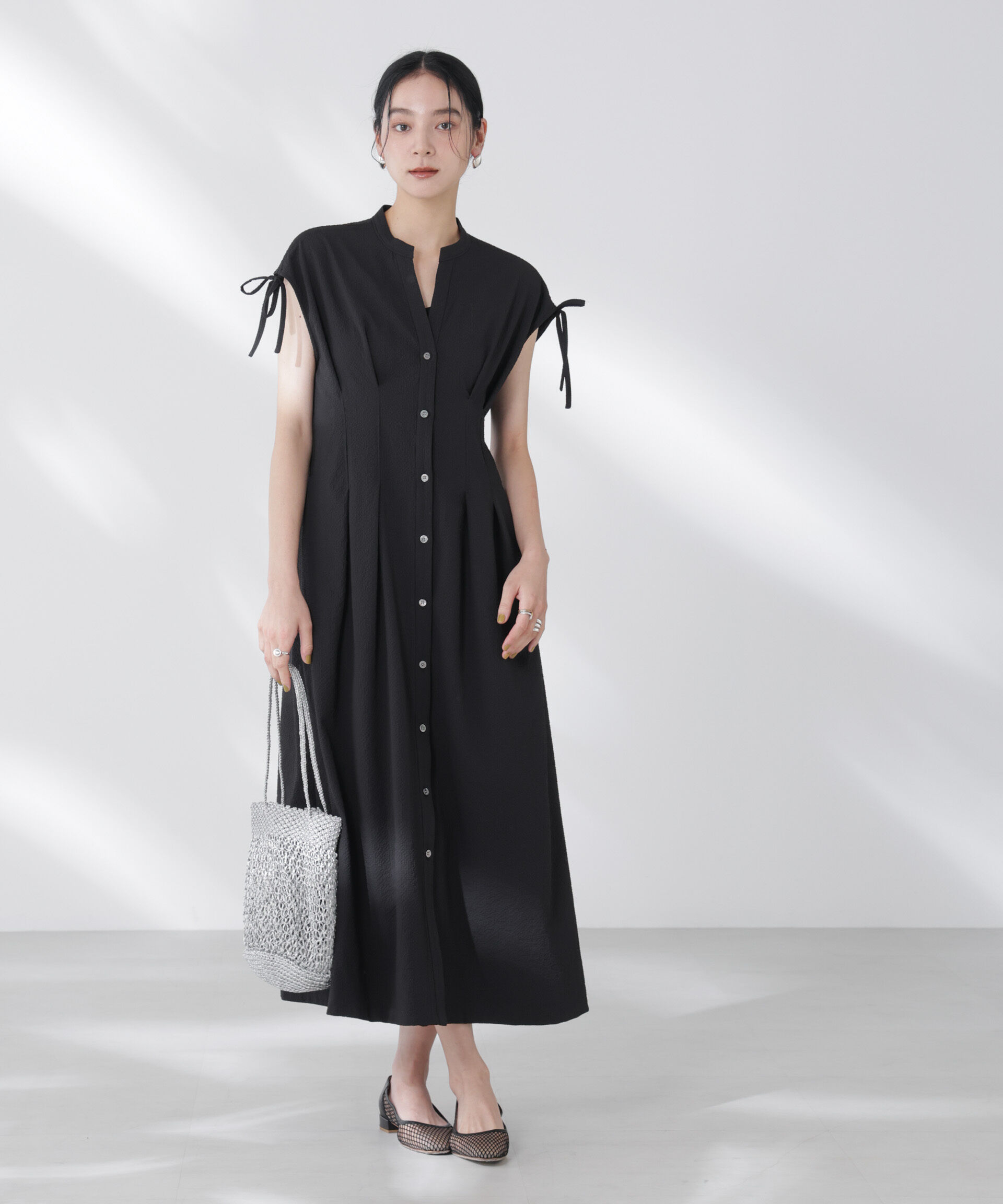 nano･universe「リボンドロストサッカーシャツワンピース」|ワンピース|