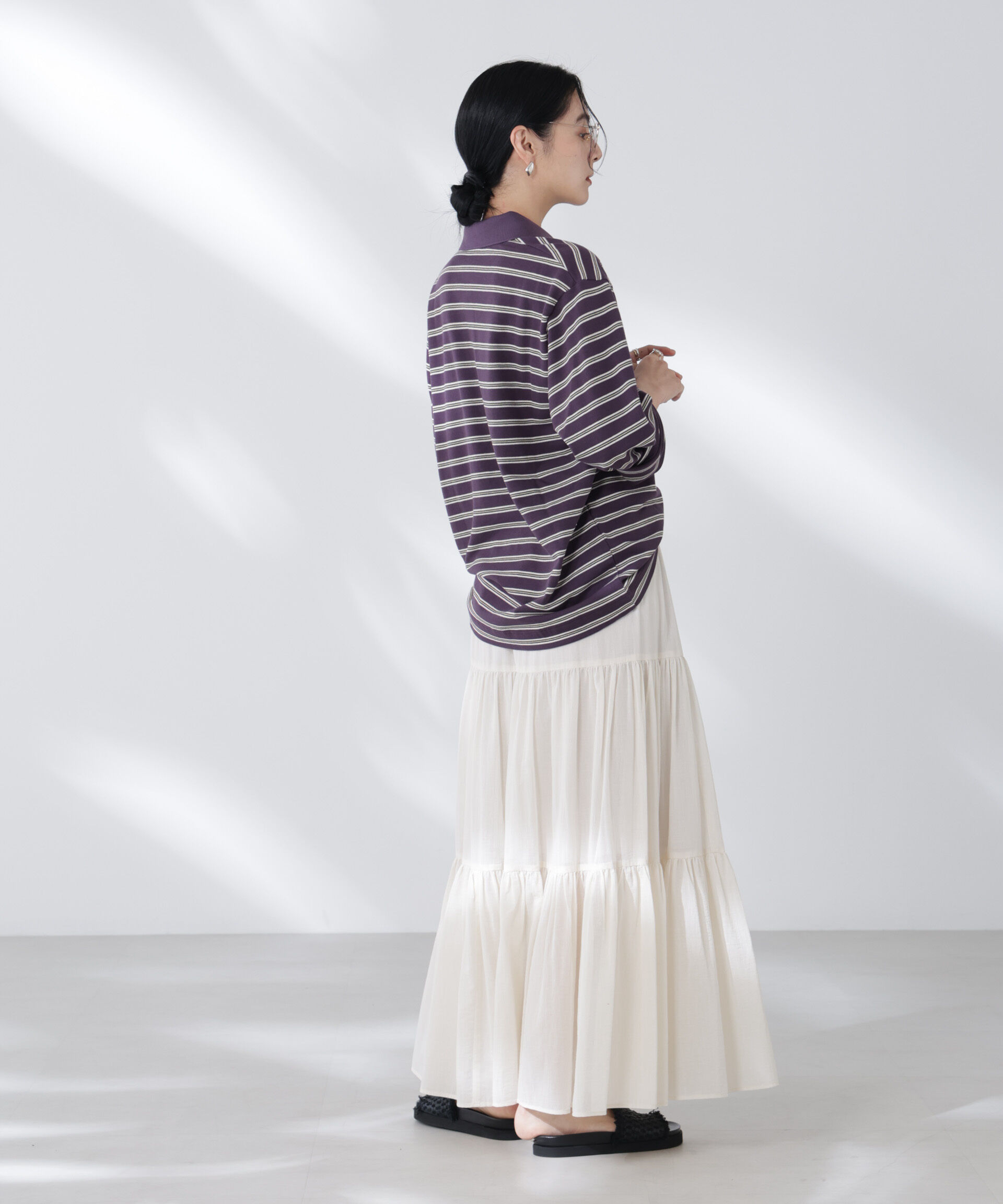 nano･universe「コットンシフォンティアードスカート」|スカート|