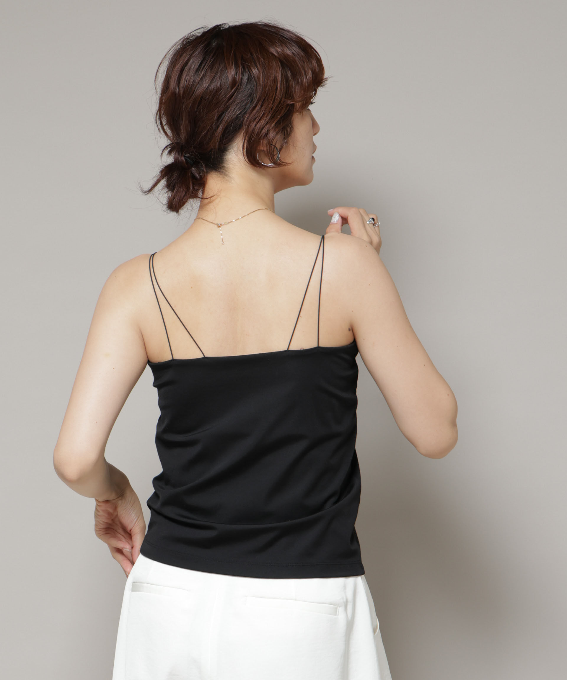 nano･universe「ストレッチポンチカップ付きベアトップキャミソール」|Tシャツ・カットソー|