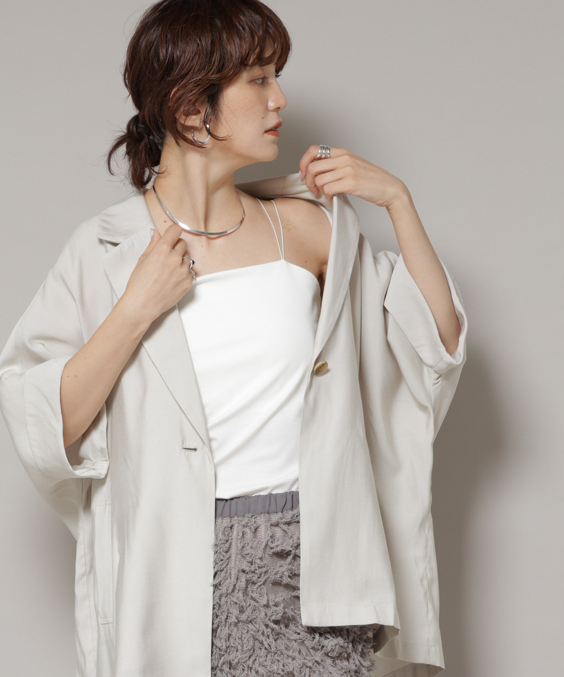 nano･universe「ストレッチポンチカップ付きベアトップキャミソール」|Tシャツ・カットソー|