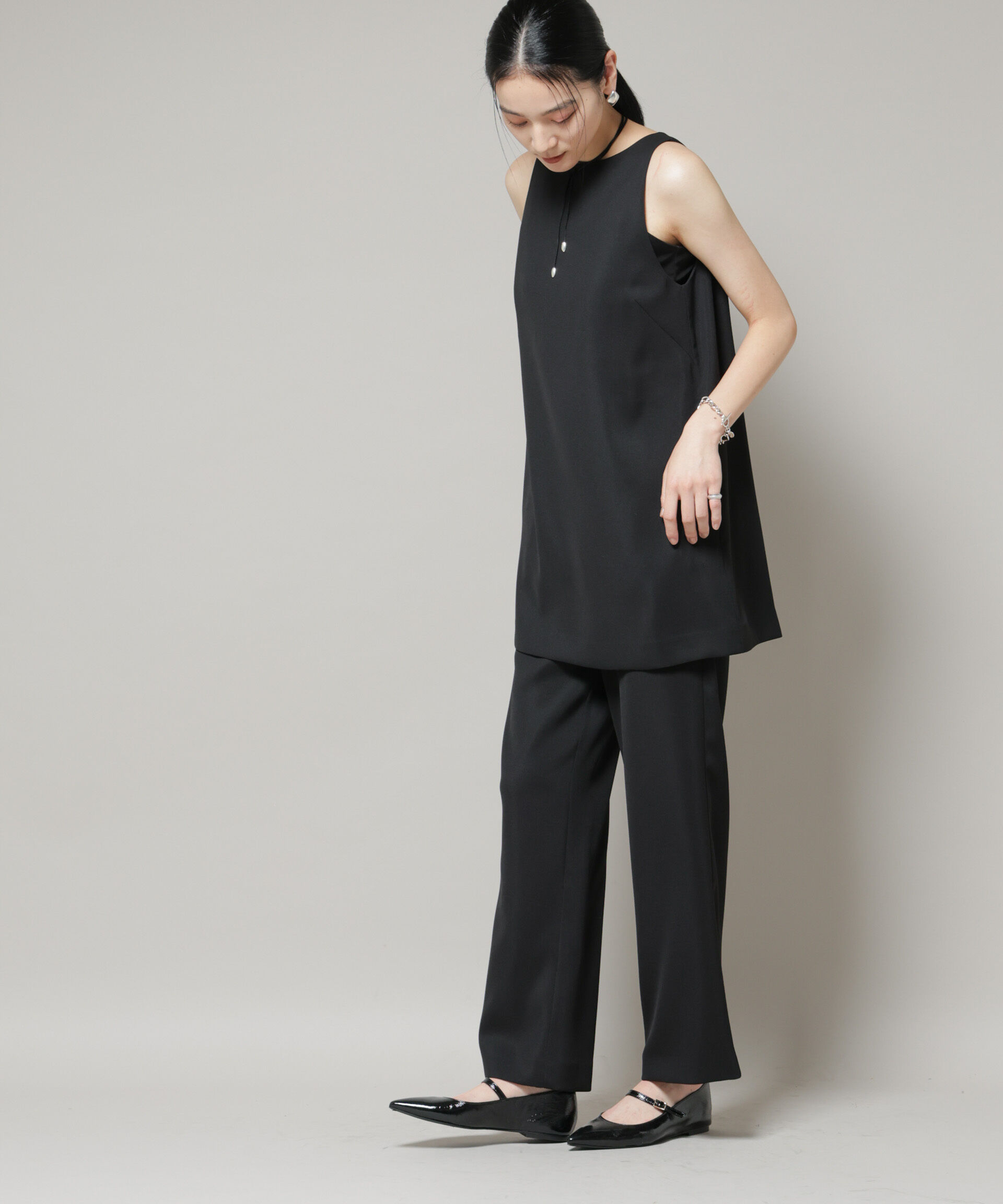 nano･universe「ダブルクロスノースリーブブラウス&times;パンツセットアップ」|ワンピース|