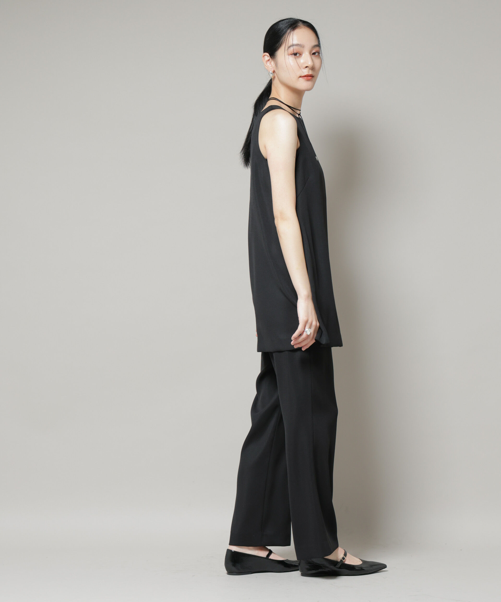 nano･universe「ダブルクロスノースリーブブラウス&times;パンツセットアップ」|ワンピース|