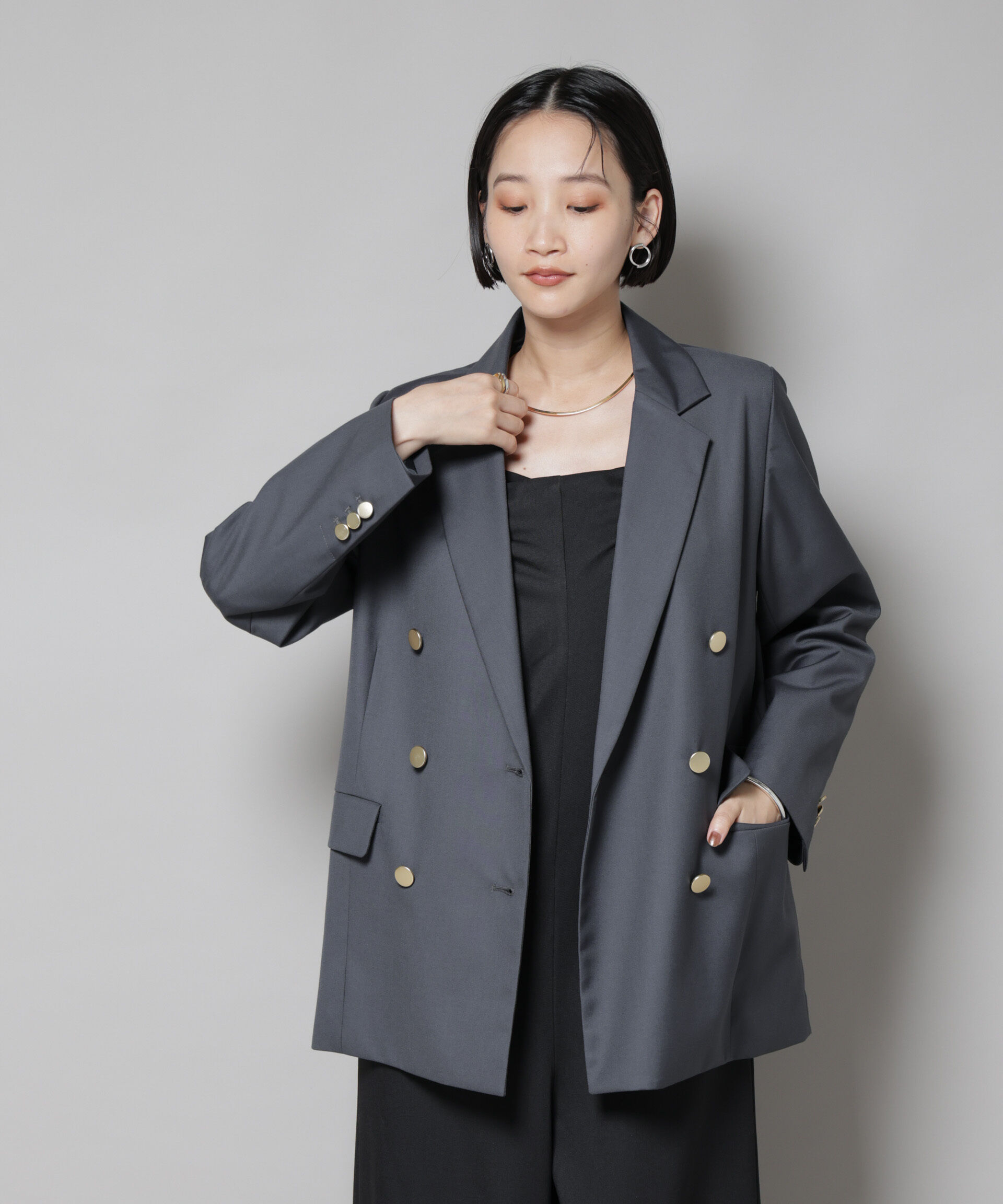 nano･universe「ダブルブレストジャケット」|テーラードジャケット|