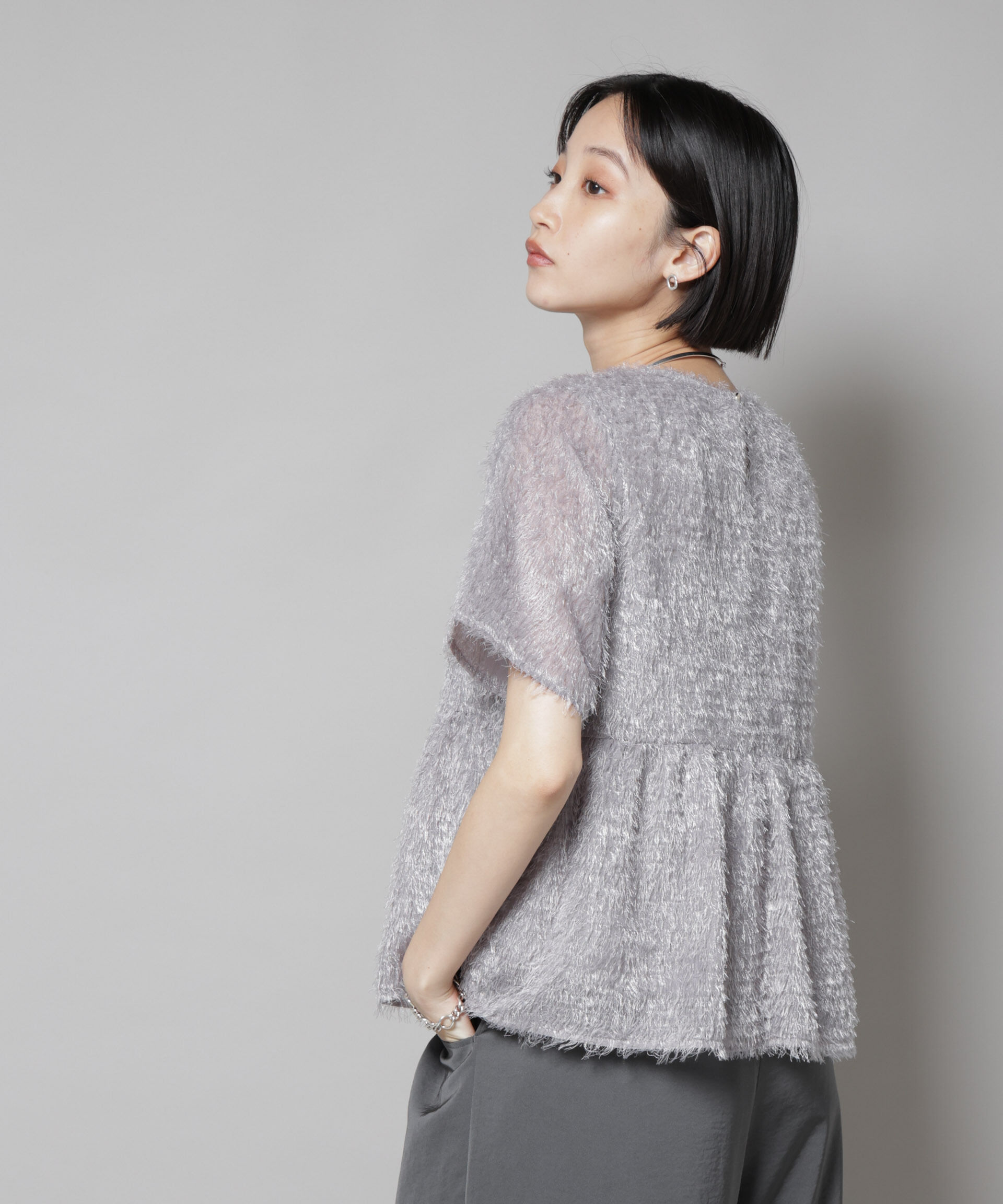 nano･universe「フリンジシフォンギャザーブラウス(セットアップ可)」|シャツ・ブラウス|