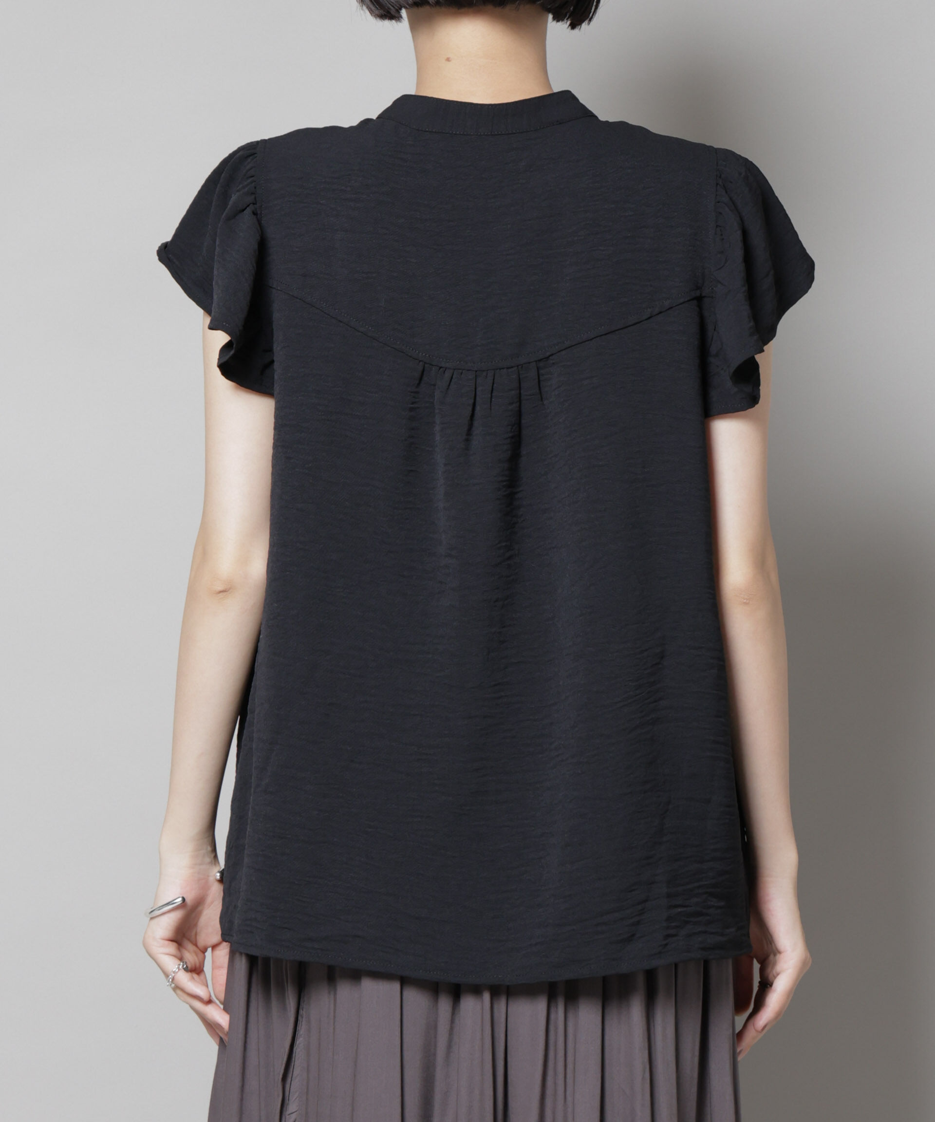 nano･universe「フリルスリーブブラウス(セットアップ可)」|シャツ・ブラウス|