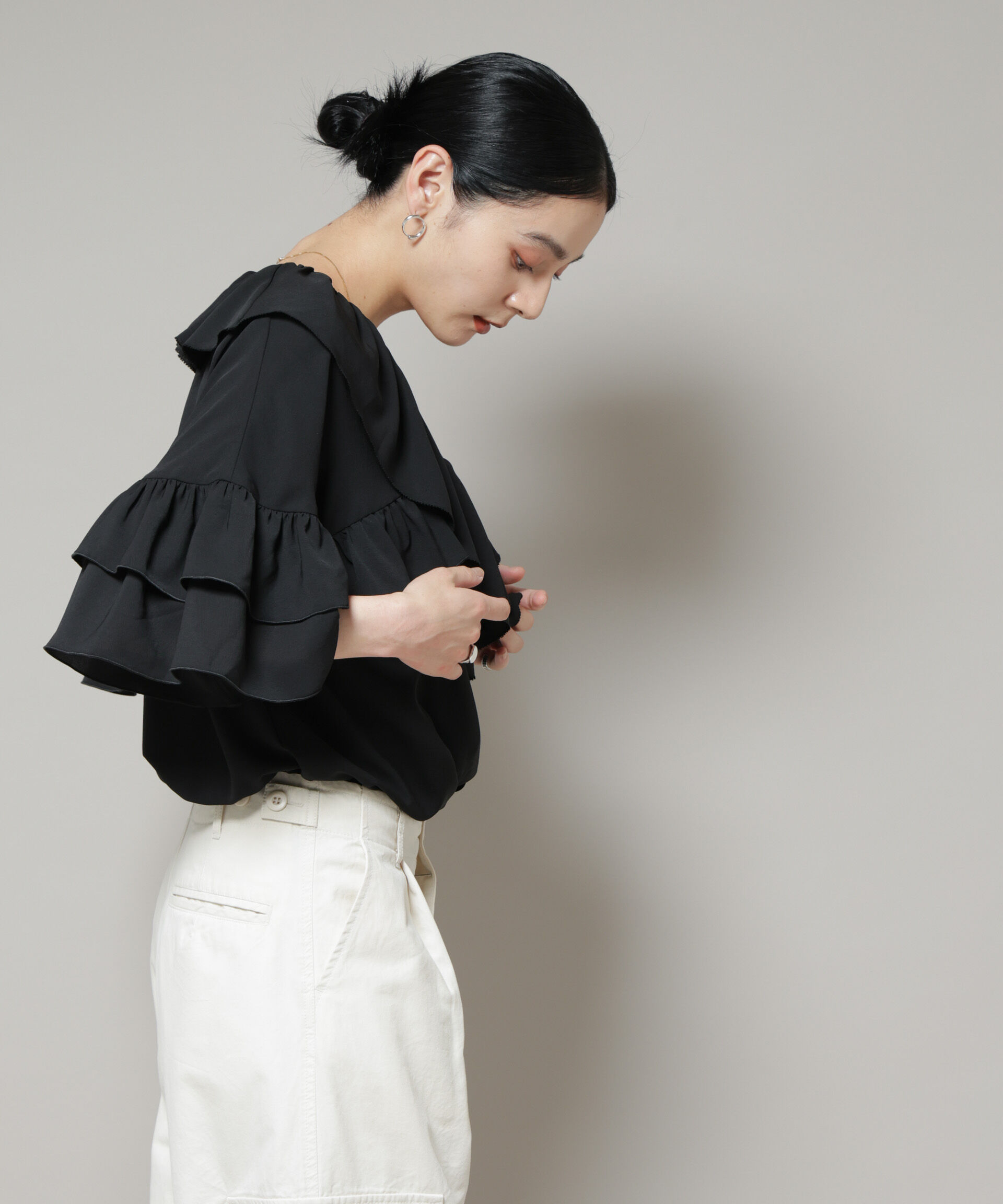 nano･universe「ピコフリルフレアブラウス」|シャツ・ブラウス|