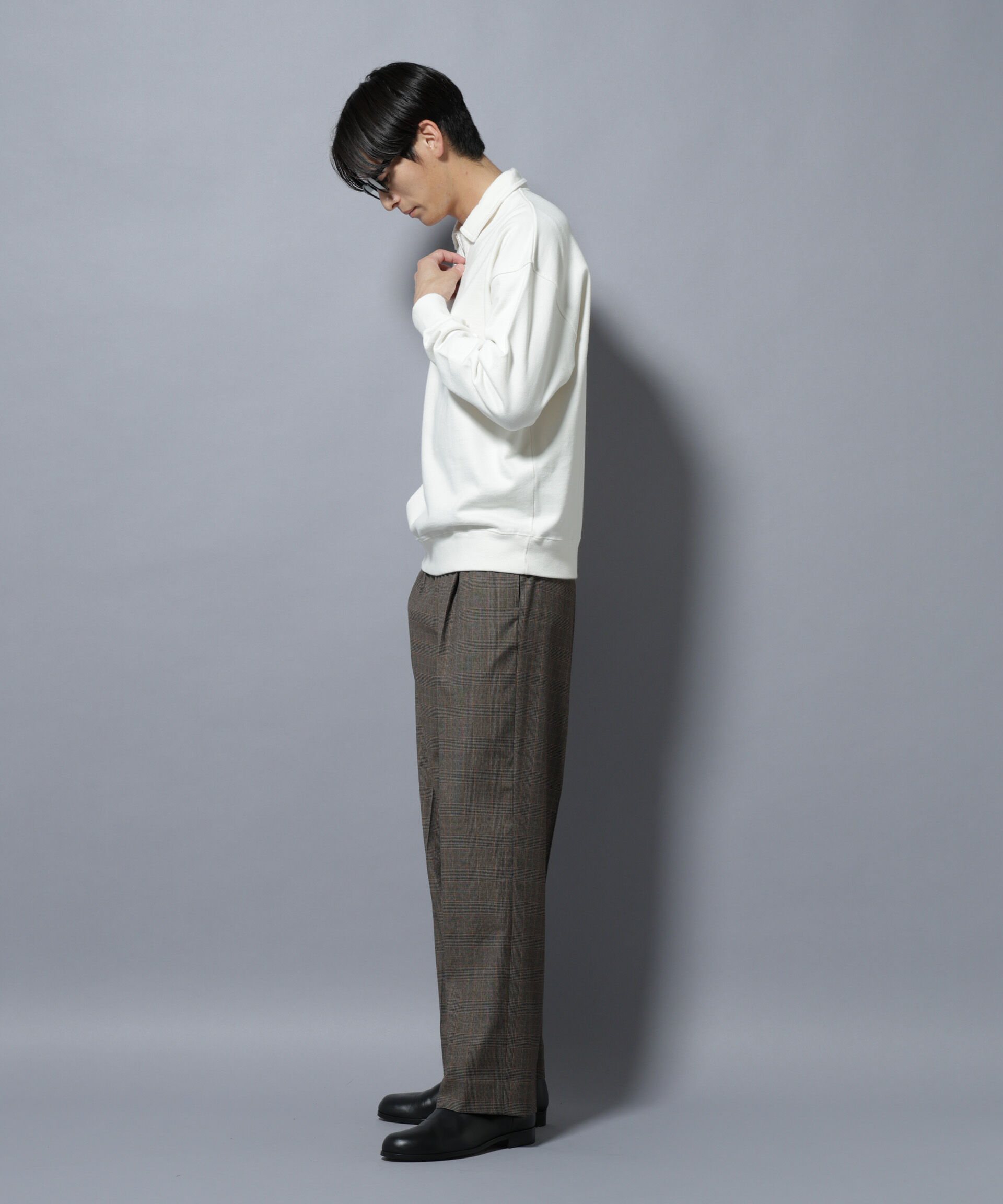 nano･universe「DELEGANTEエアリーサキソニー/CHK/ST ストレートFITパンツ(セットアップ可)」|チノ|