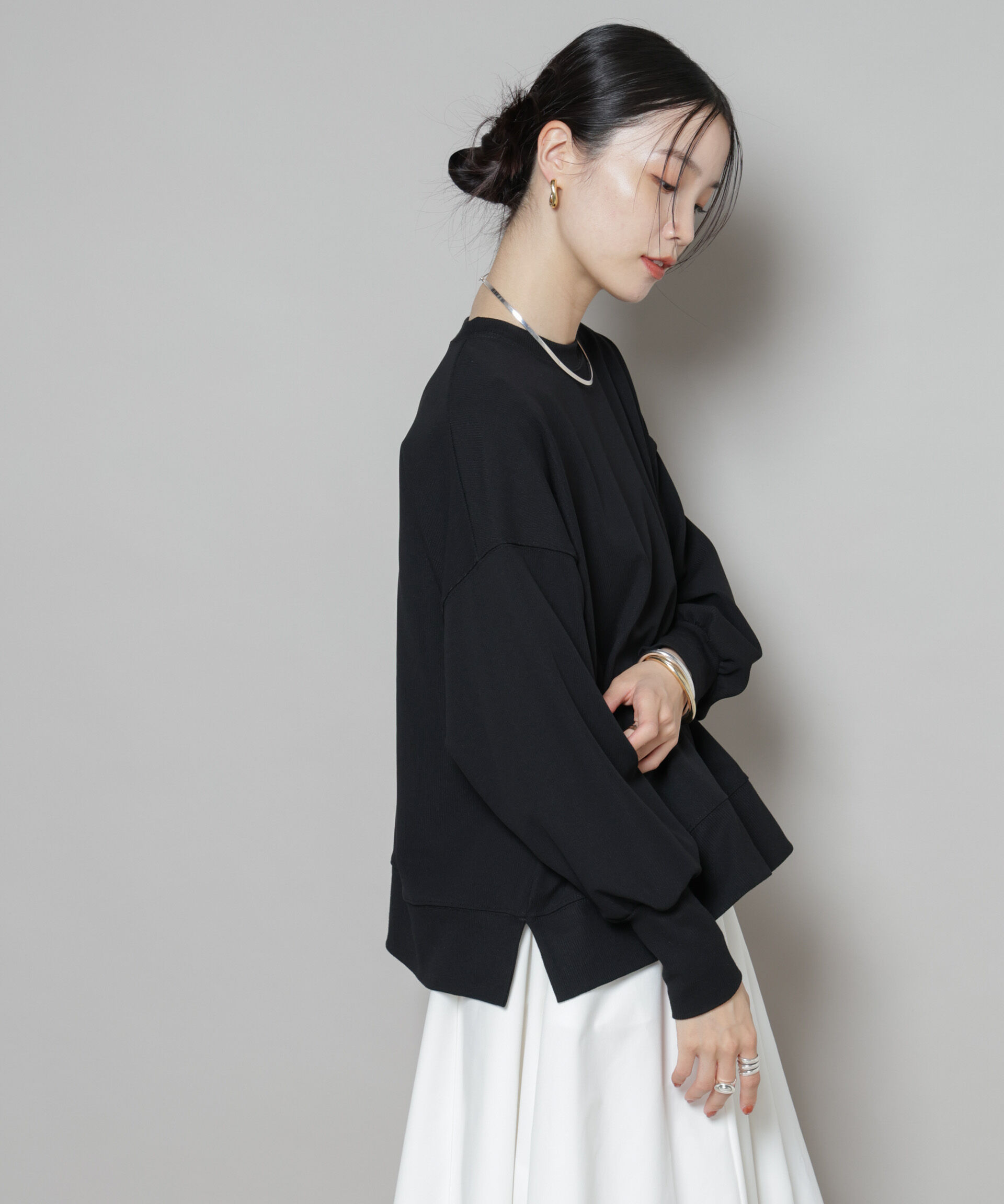 nano･universe「サカリバカットワイドクルーネックトップス(セットアップ可)」|Tシャツ・カットソー|