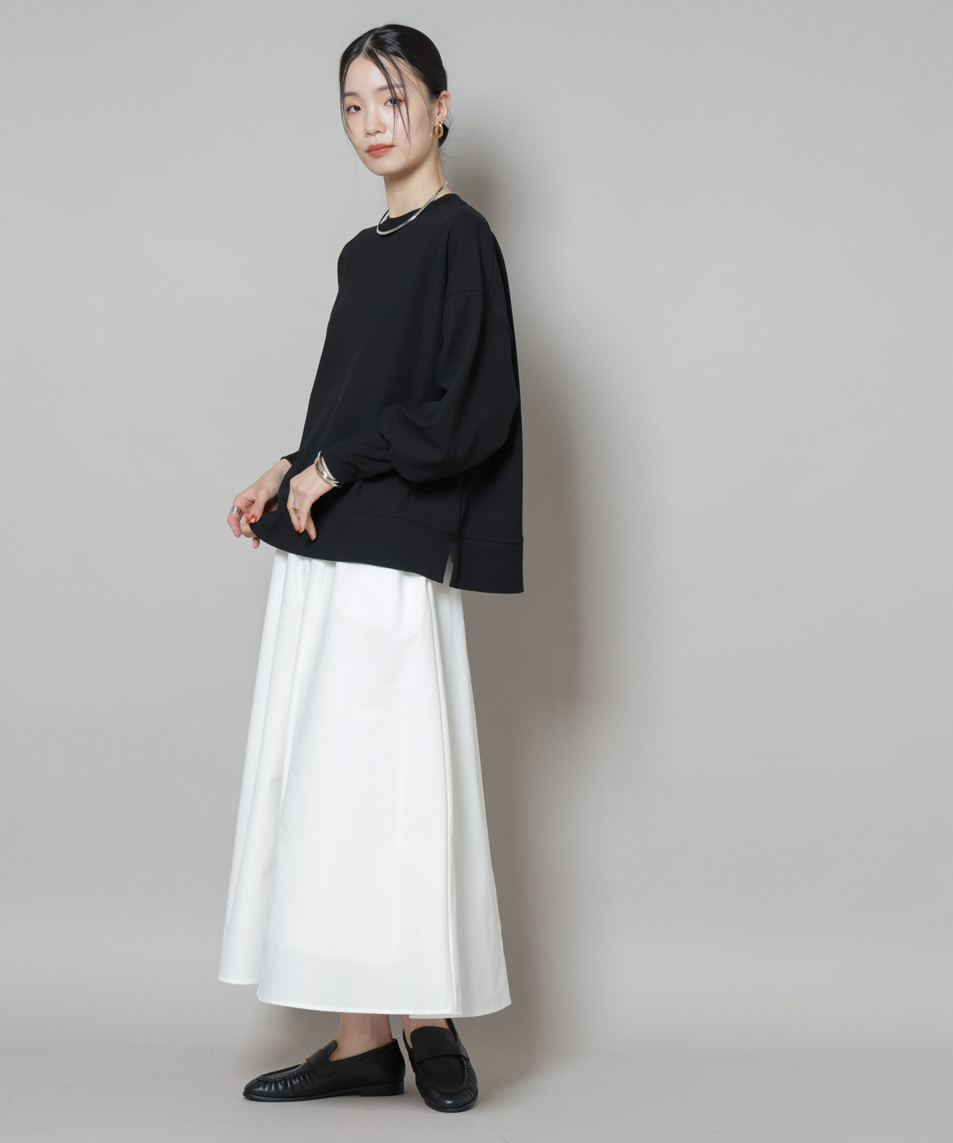 nano･universe「サカリバカットワイドクルーネックトップス(セットアップ可)」|Tシャツ・カットソー|