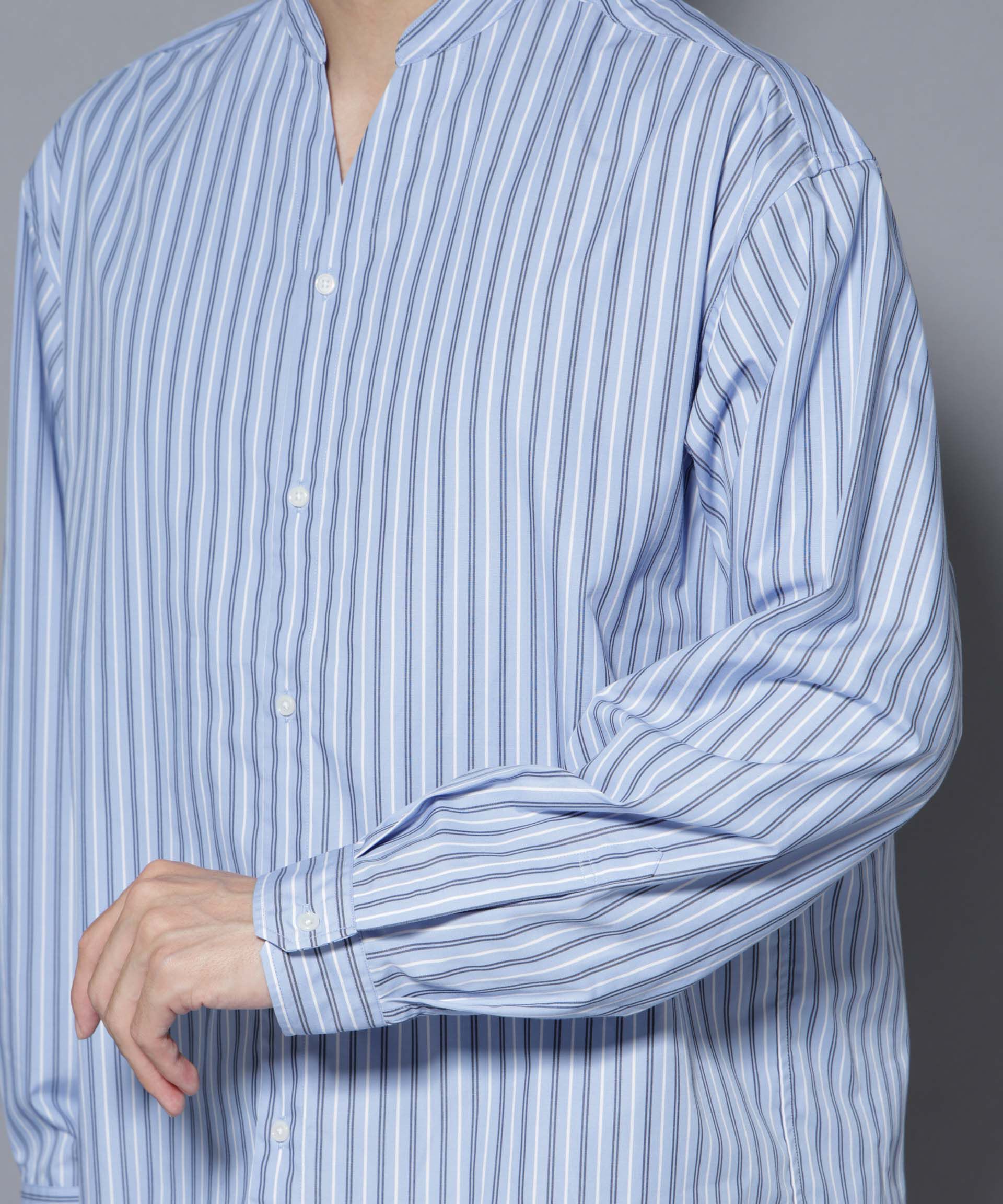 nano･universe「「大人のワイドシャツ」バンドカラー 長袖」|シャツ・ブラウス|