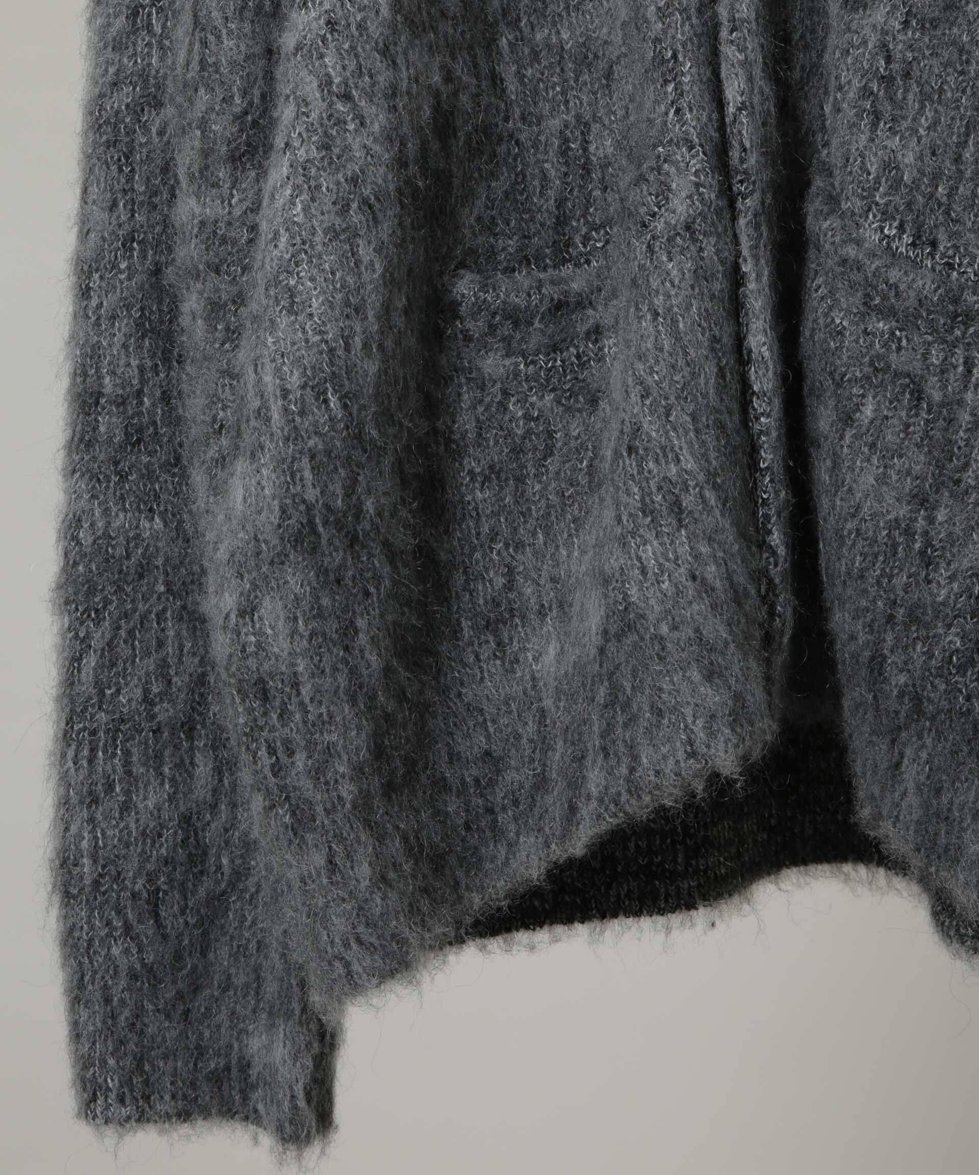 nano･universe「｢HOTEL PALACE｣ フライフロントミックスシャギーカーディガン」|ニット・セーター|