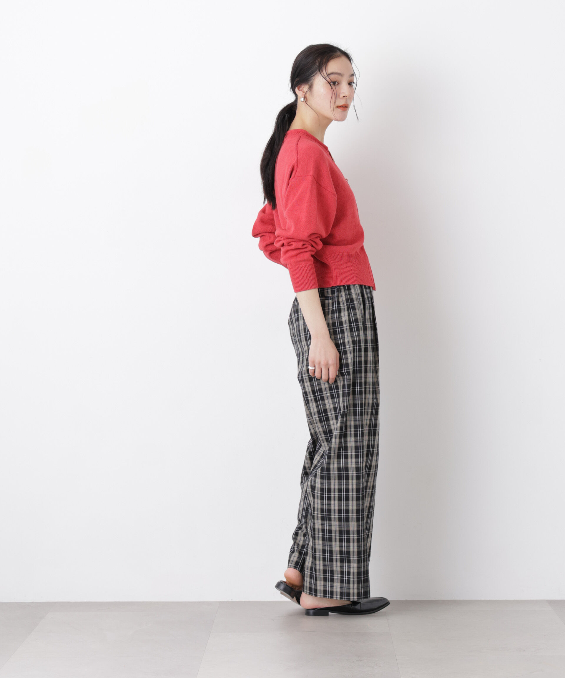 nano･universe「リネン混テープヤーンジップニットカーディガン」|ニット・セーター|