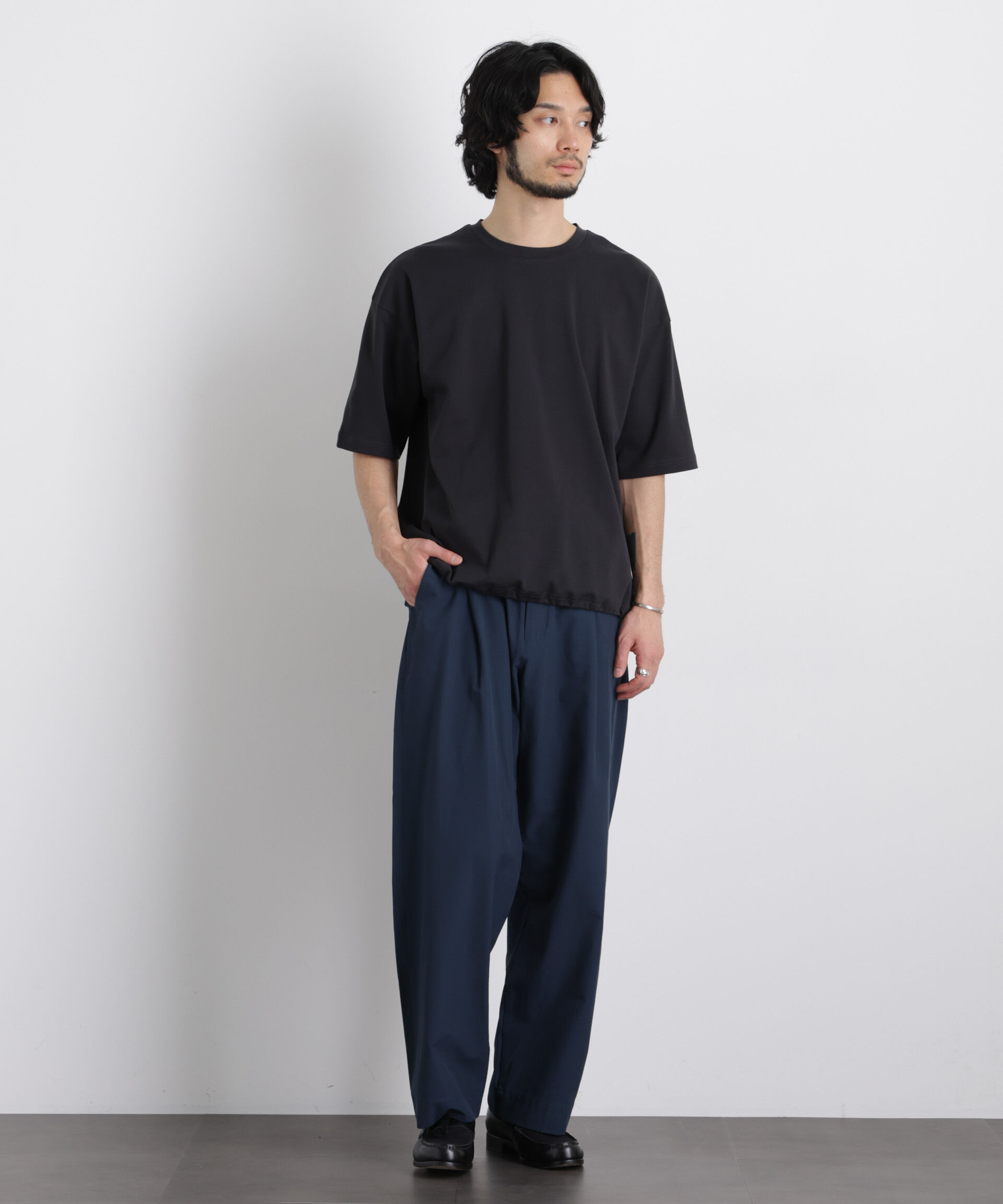 nano･universe「ワイドダンボール Tシャツ 半袖」|Tシャツ・カットソー|