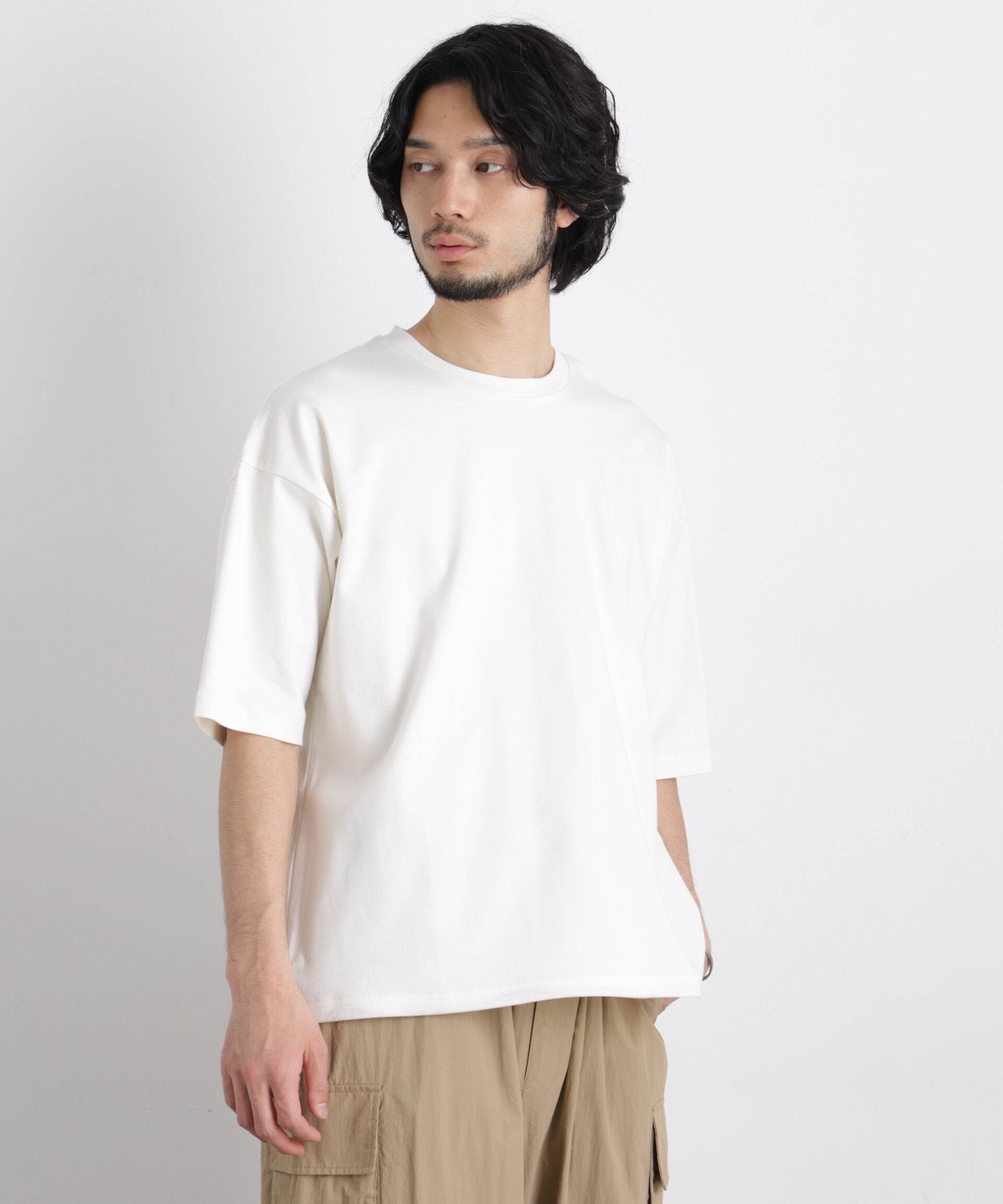 nano･universe「ワイドダンボール Tシャツ 半袖」|Tシャツ・カットソー|