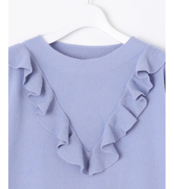 自由区「【洗える】ピュアカシミヤフリルディティール ニット」|ニット・セーター|