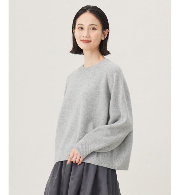 自由区「【洗える】ウールカシミヤブレンドラメスパンコールクルーネック ニット」|ニット・セーター|ｸﾞﾚｰﾒﾗ